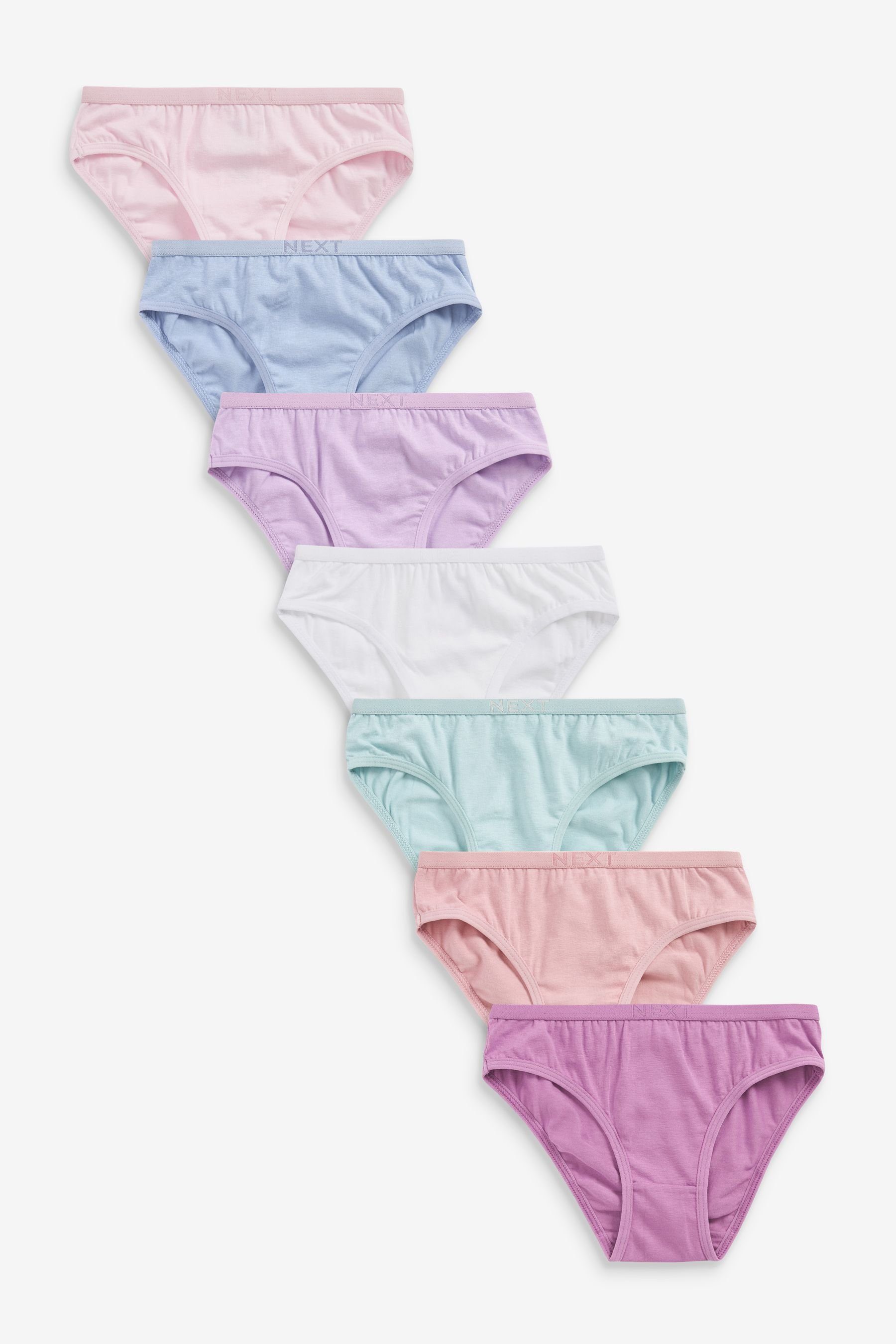 Next Bikinislip Gepunktete und gestreifte Bikinislips im 7er-Pack (7-St) Pink/Purple