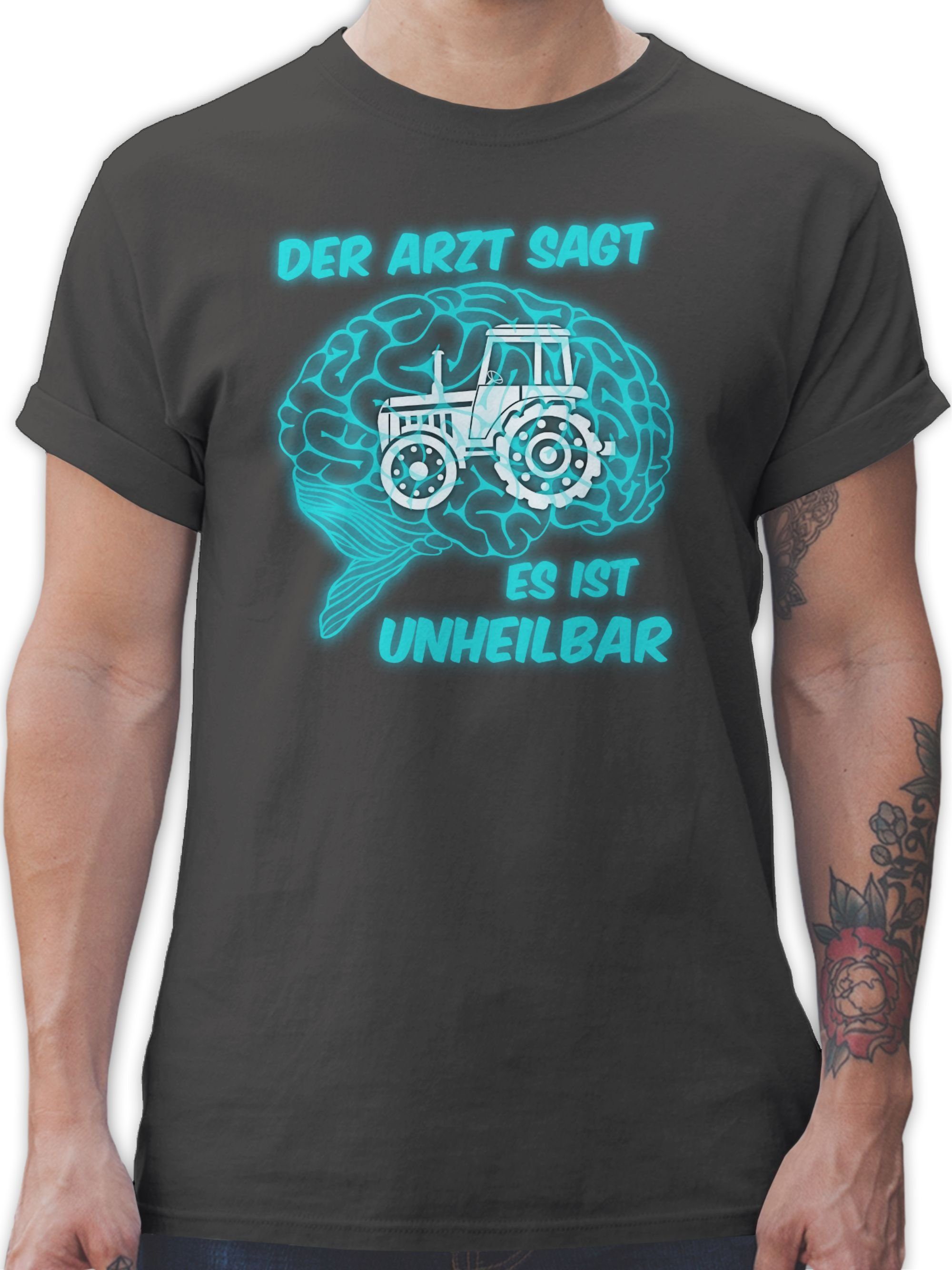 Top-Urlaubsort Shirtracer T-Shirt Der es unheilbar Dunkelgrau Traktor is Traktor sagt 03 Arzt