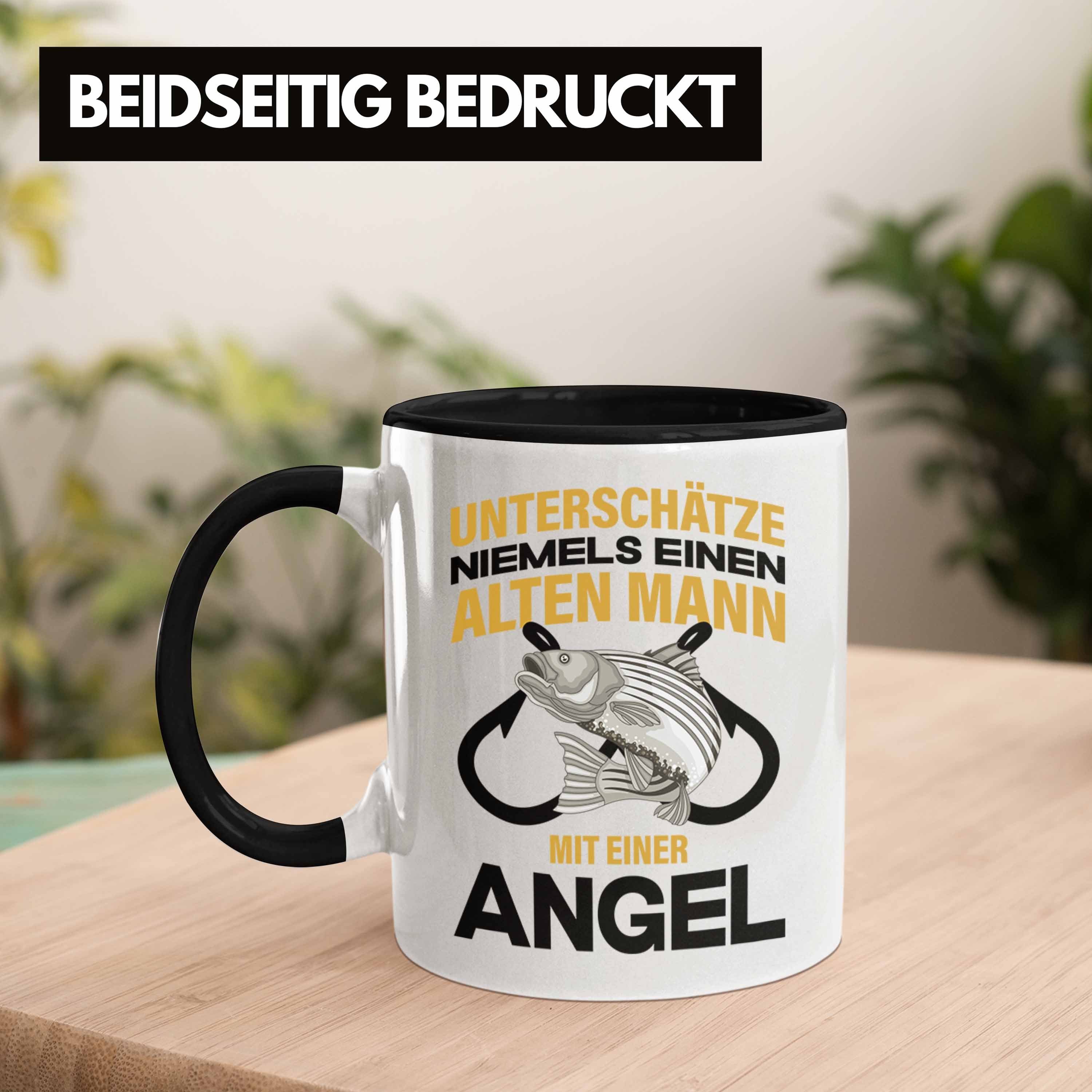 Becher - für Lustig Tasse Männer Angeln Angler Fischer Geschenkidee Trendation Schwarz Trendation Geschenk Sprüche Tasse