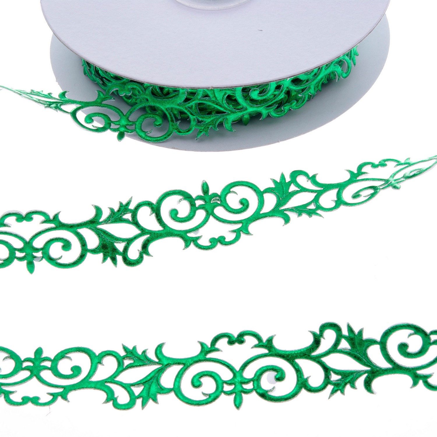 Deko AS Dekoband SekleBo® Selbstklebende Ornamentbordüre - grün metallic - 20 mm breit, selbstklebend