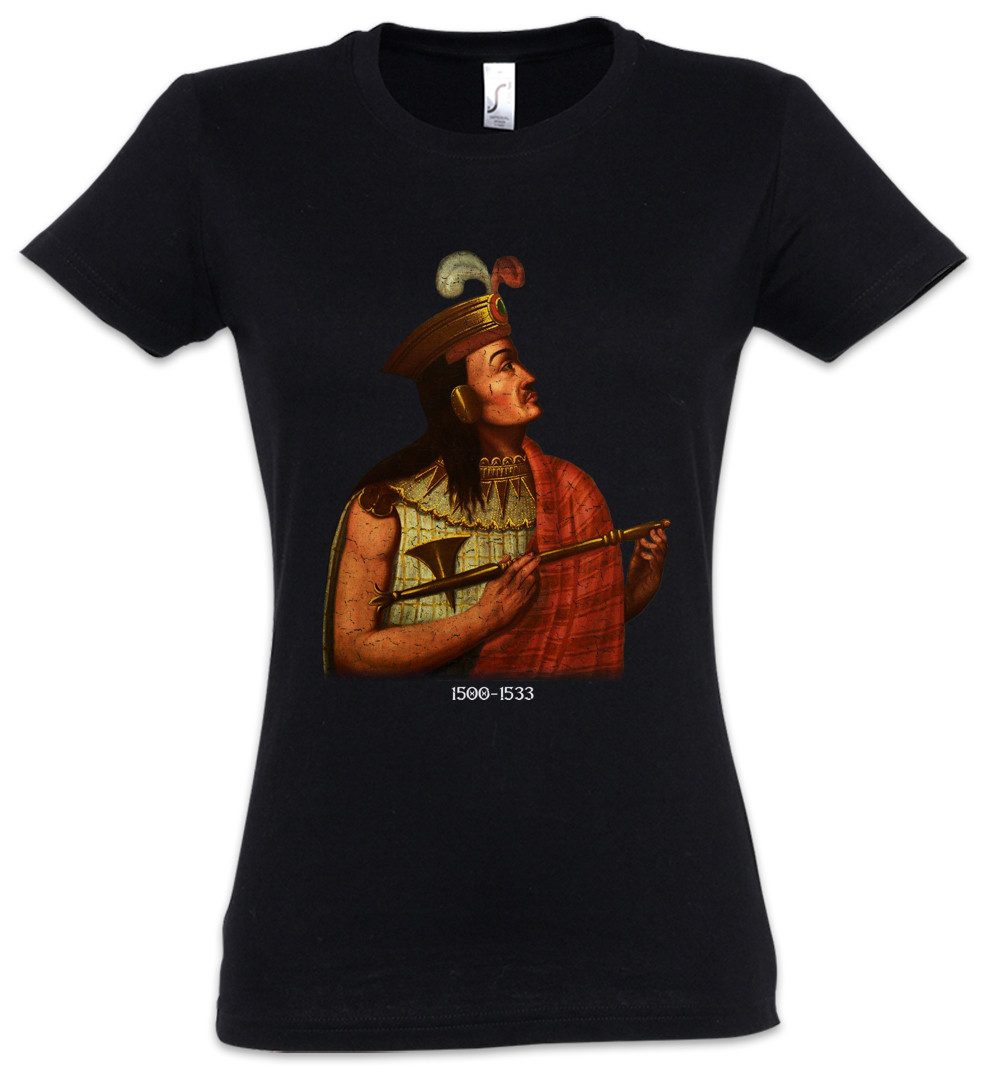 Urban Backwoods Print-Shirt Atahualpa Portrait Damen T-Shirt Portrait Bild Picture Atztec Azteken (1-tlg) Atawallpa Inka Francisco