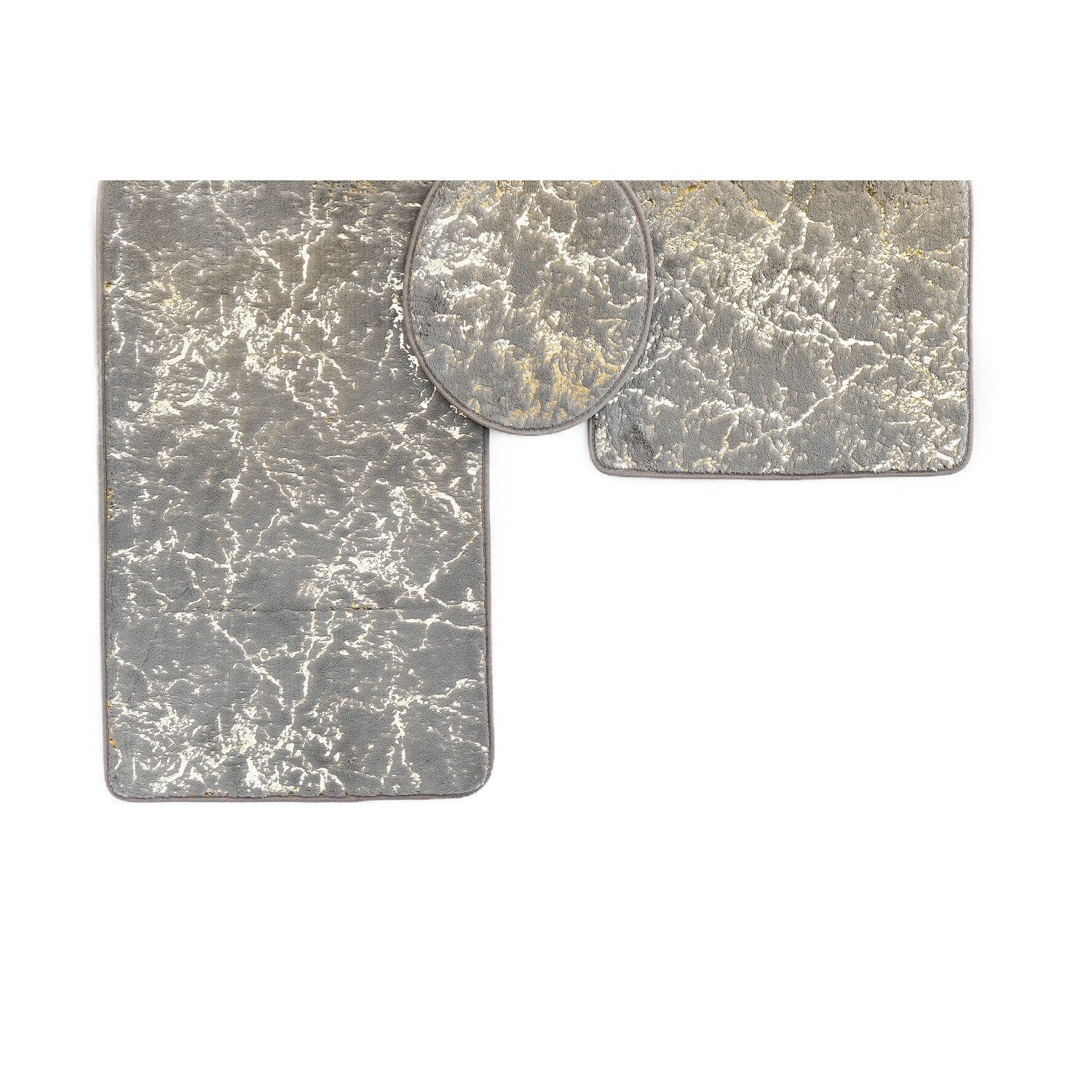 Badematte Elite 3 teiliges Badematten-Set mit Marmormuster