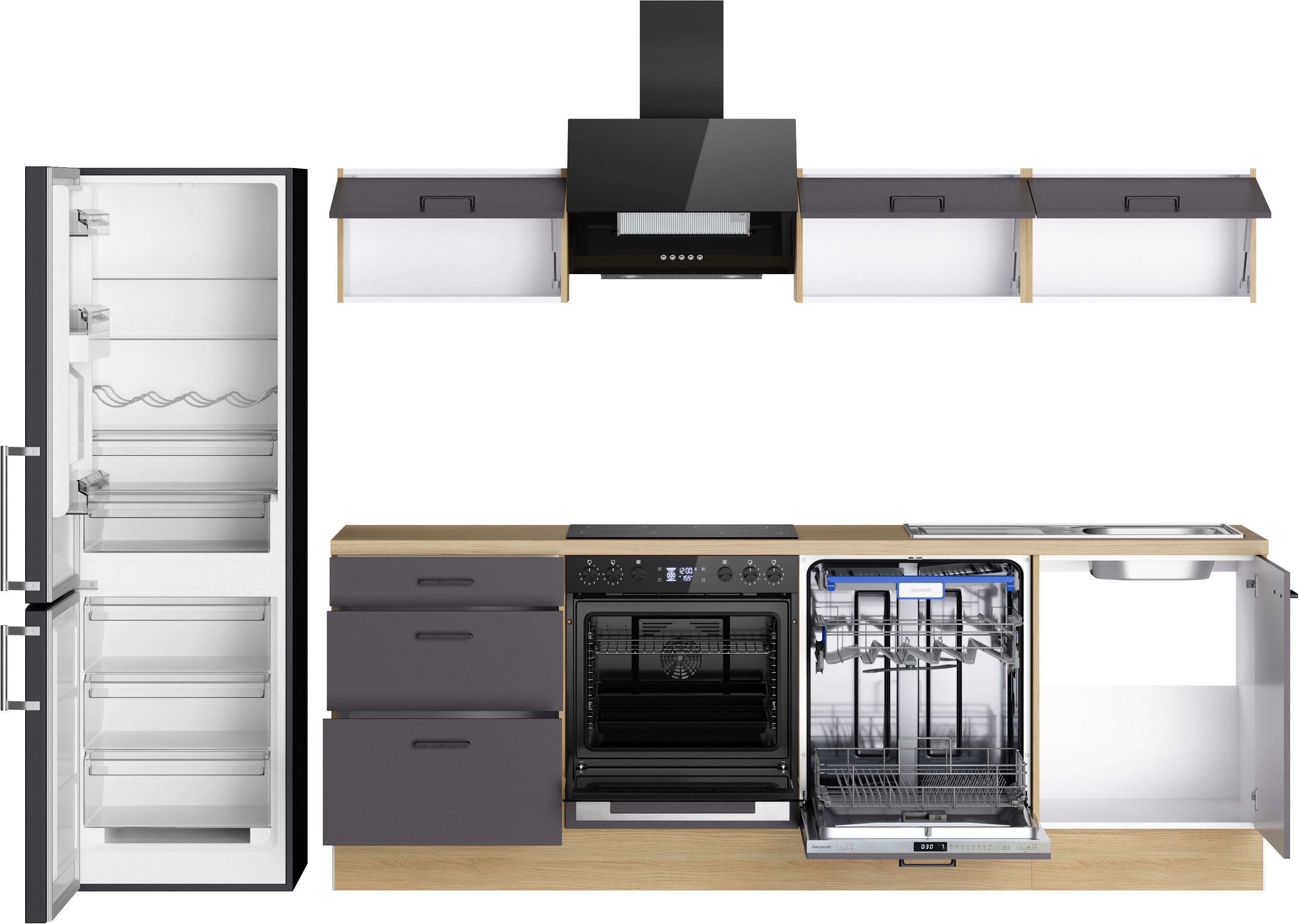 KOCHSTATION Küchenzeile KS-Sion Breite 240 cm, schnelle Montage OPTIsnap, wahlw. m.HANSEATIC-E-Geräten u.Stand Alone – Bild 5 von 5
