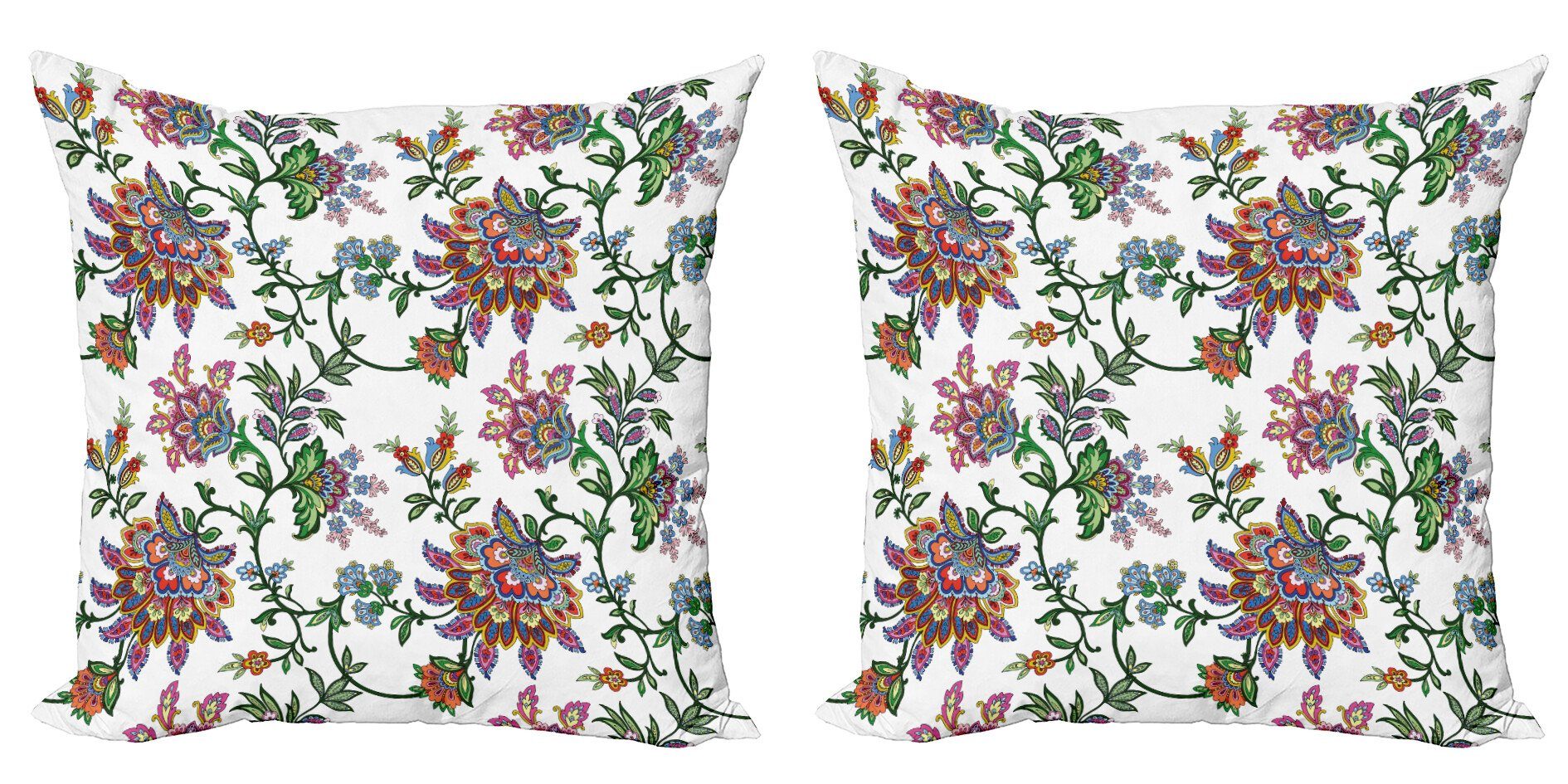 Kissenbezüge Modern Accent Doppelseitiger Digitaldruck, Abakuhaus (2 Stück), Blume Vintage Blumenverzierungen