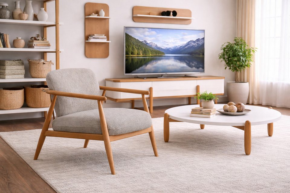 JVmoebel Wohnlandschaft Edles Weißes Wohnzimmer Set L-Form Sofa Couchtisch Lowboard Regale, 8 Teile, Sofa U-form