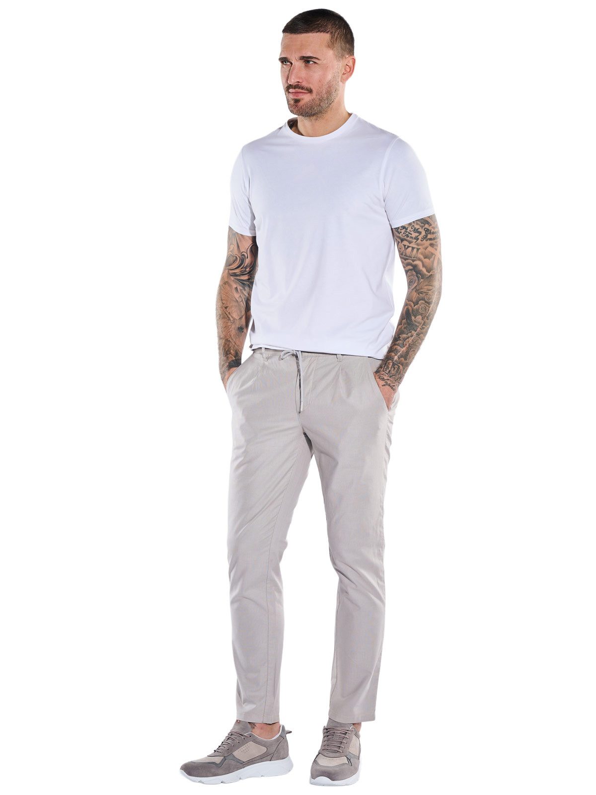 emilio adani Chinohose Herren Chino straight, Naturweiss