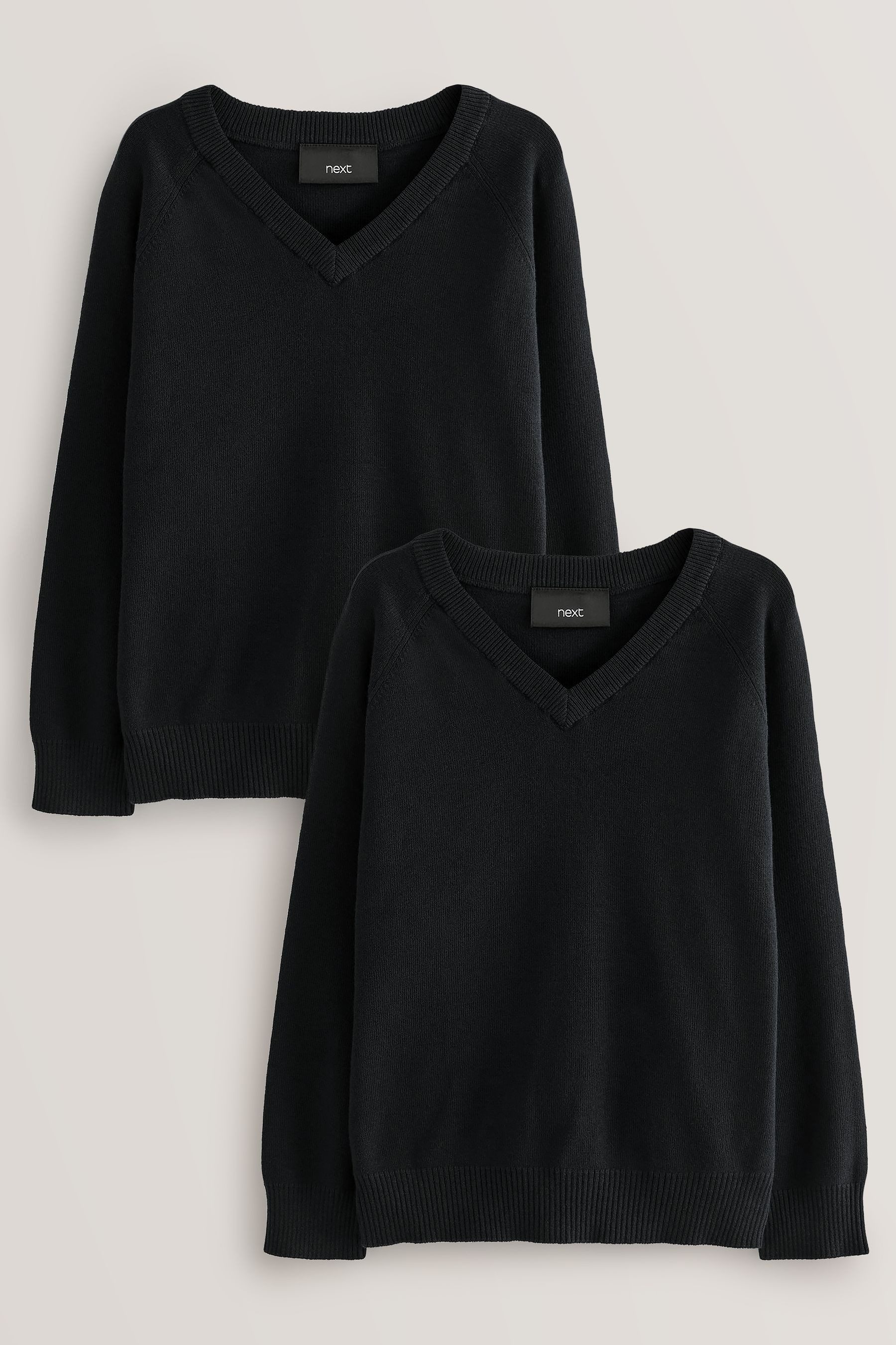 V-Ausschnitt-Pullover Strickpullover mit V-Ausschnitt, 2er Pack