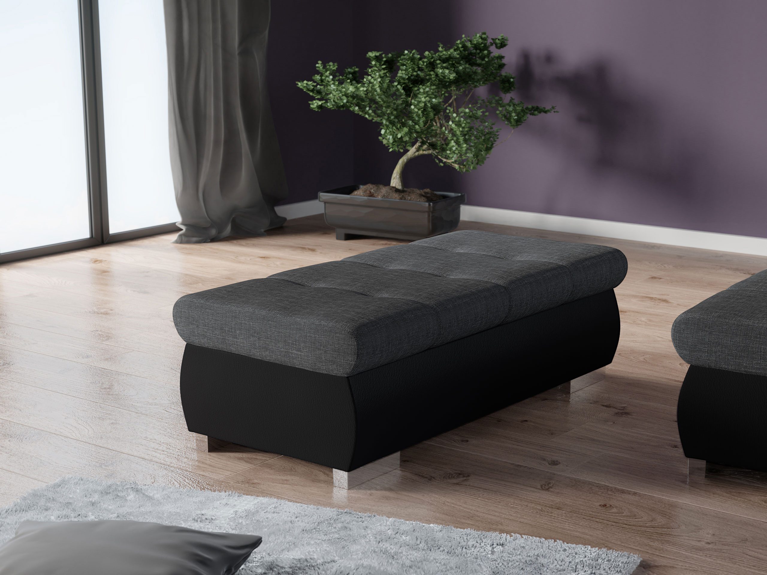 MIRJAN24 Polsterhocker Orkan Groß, Holzkonstruktion, 120x60x39 günstig online kaufen