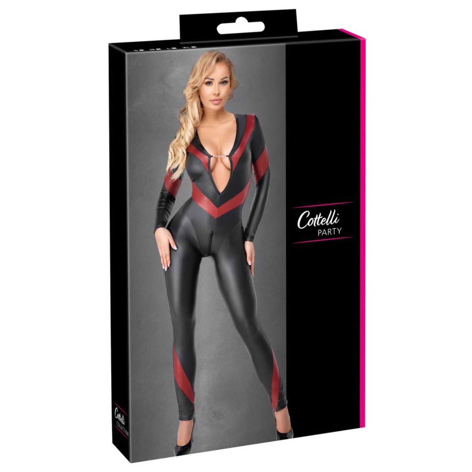 Cottelli PARTY Body Sexy Overall schwarz-rot – Bild 2 von 5