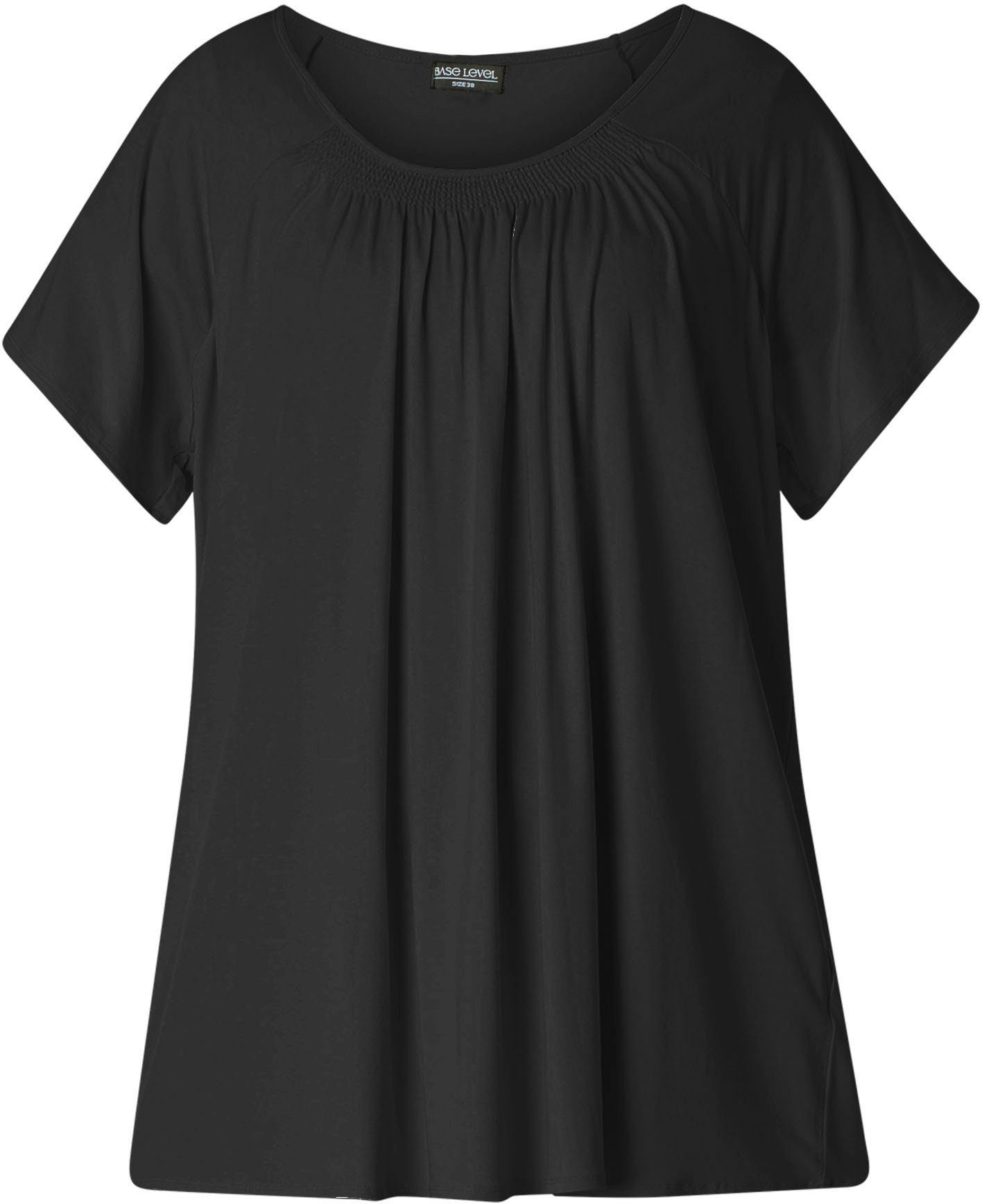 T-Shirt Baumwoll-Mischqualität Yokia formstabiler Curvy Level In black Base