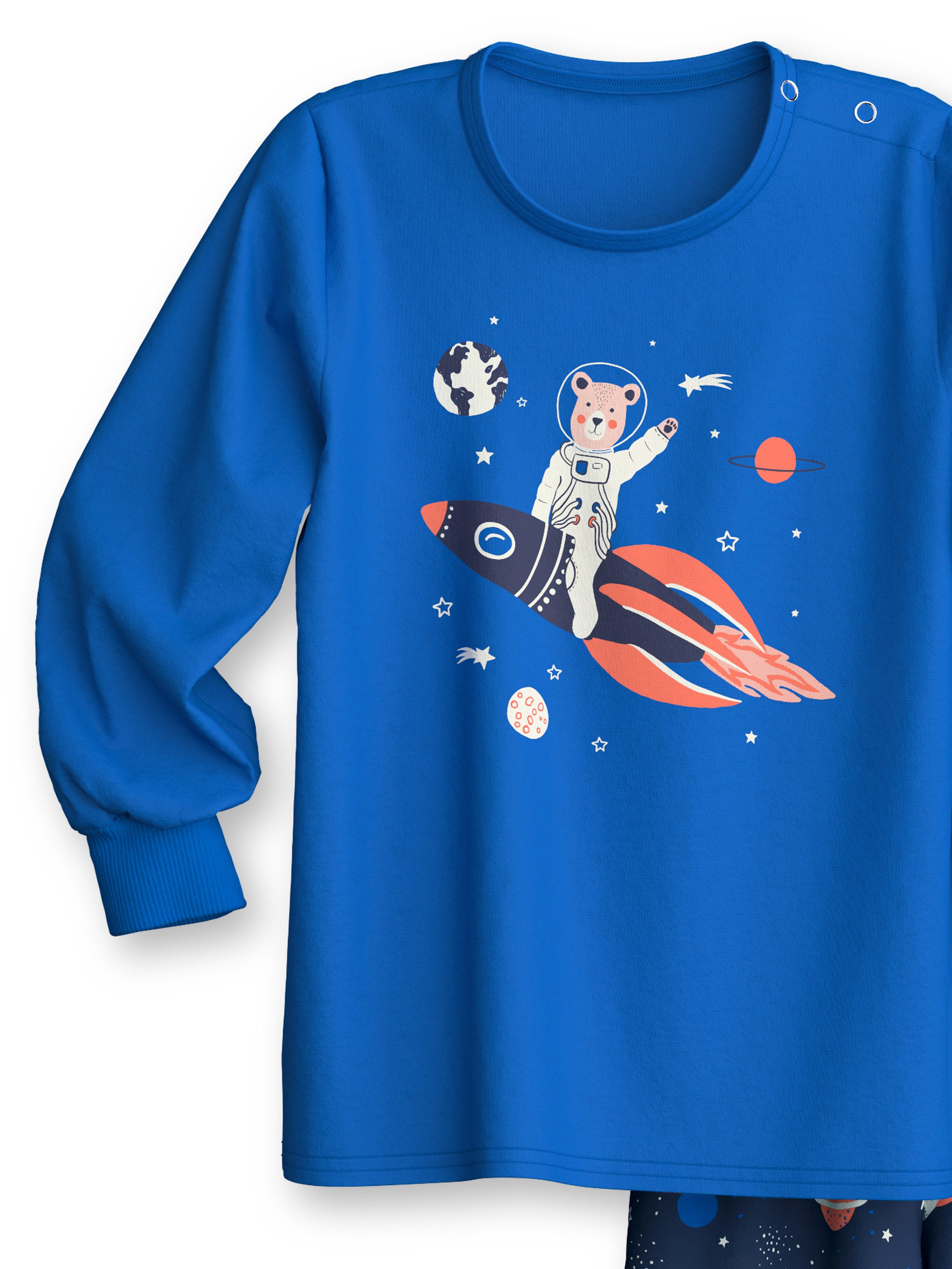 CALIDA Capri-Pyjama Toddlers Space Kinder (2 tlg) aus hochwertiger Baumwolle, hautfreundlich, pflegeleicht