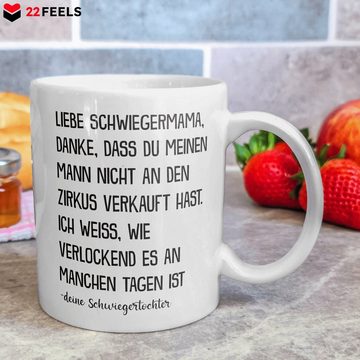 22Feels Tasse Schwiegermama Geschenk von Schwiegertochter Schwiegermutter Hochzeit, Keramik, Made in Germany, Spülmaschinenfest