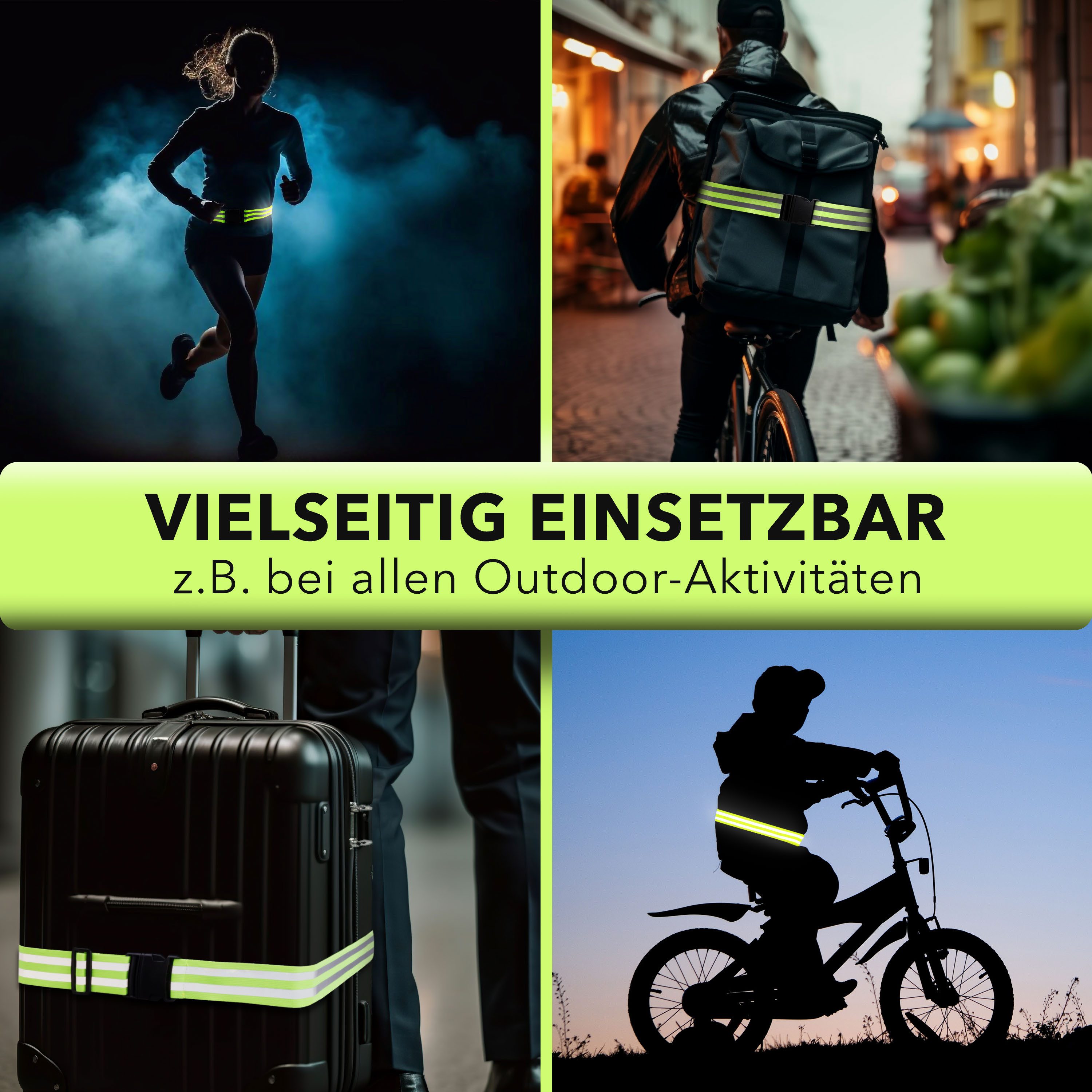 AVANA Hüftgürtel Reflektor Gürtel Reflektorgurt Reflektierender Sicherheitsgürtel Gurt (Reflexgurt) hohe Sichtbarkeit, Joggen, Fahrradfahren, Reflektorgürtel – Bild 5 von 5