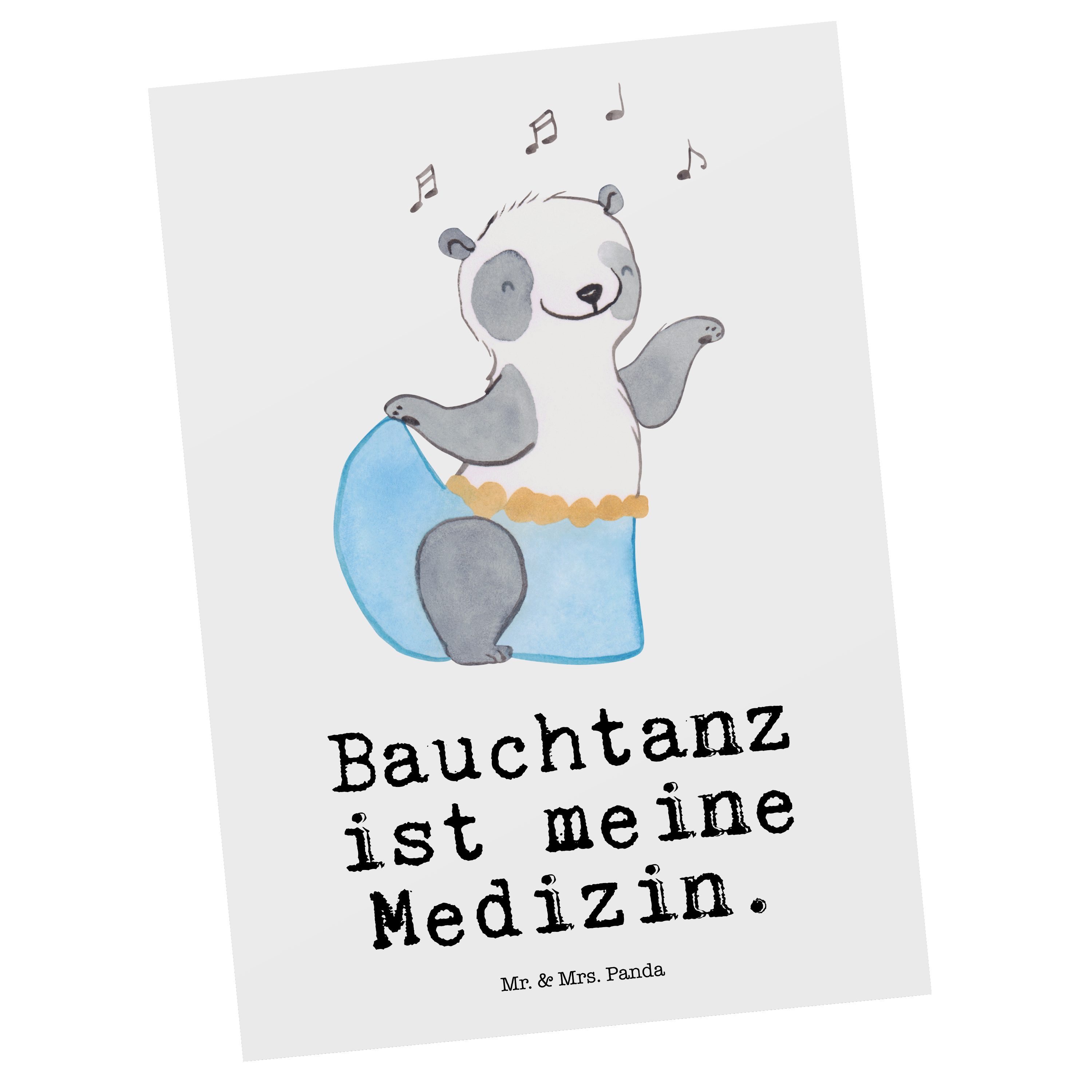 Mr. & Mrs. Panda Postkarte Panda Bauchtanz Medizin - Weiß - Geschenk, Tanzen, Dankeskarte, Gewin