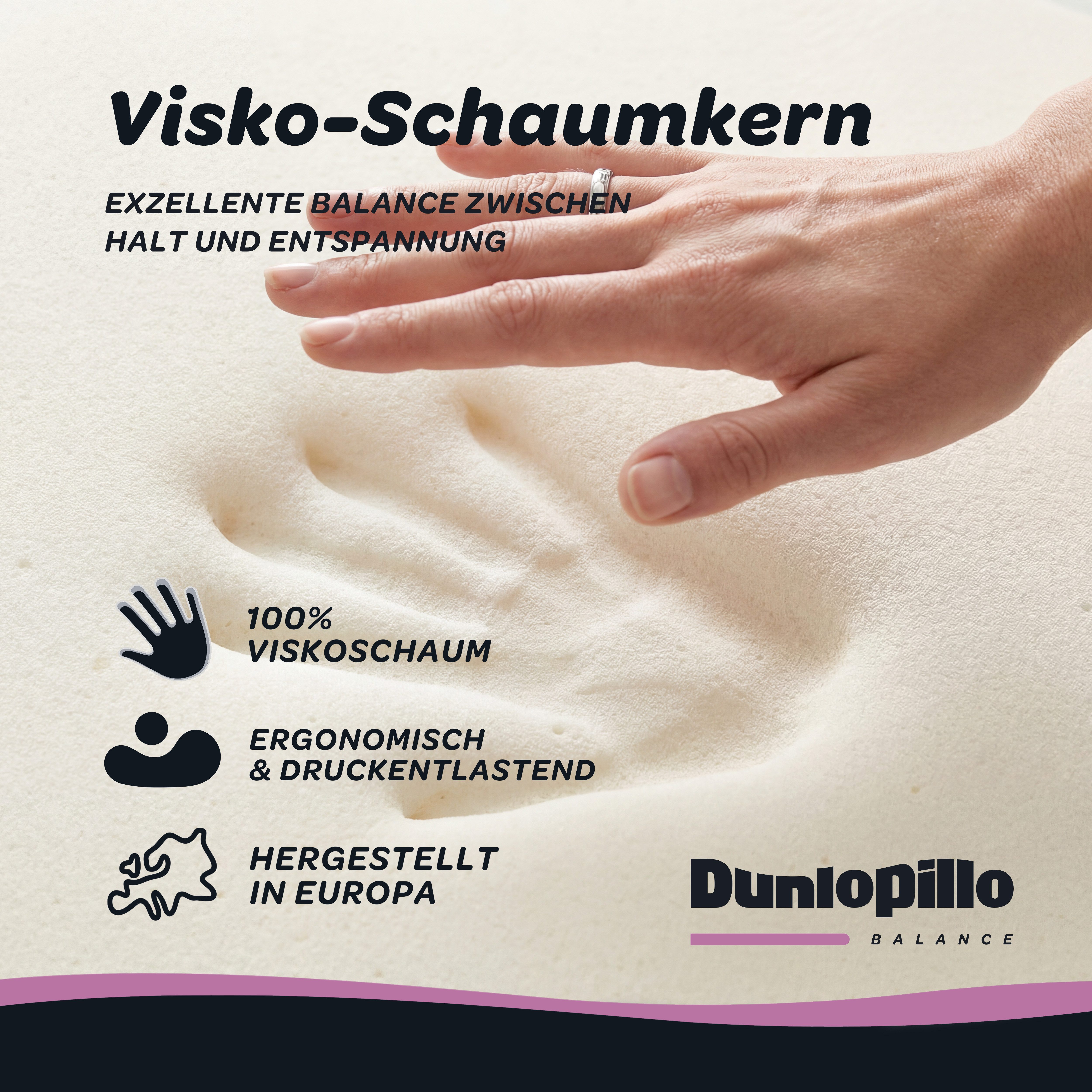 Dunlopillo Nackenstützkissen Climate Control, NEUHEIT, in 40cm x 60cm x 13cm, Made in EU, Füllung: Viskoschaum, Bezug: Polyester & Viskose, Seitenschläfer, Rückenschläfer, Temperaturregulierendes Visko-Nackenstützkissen