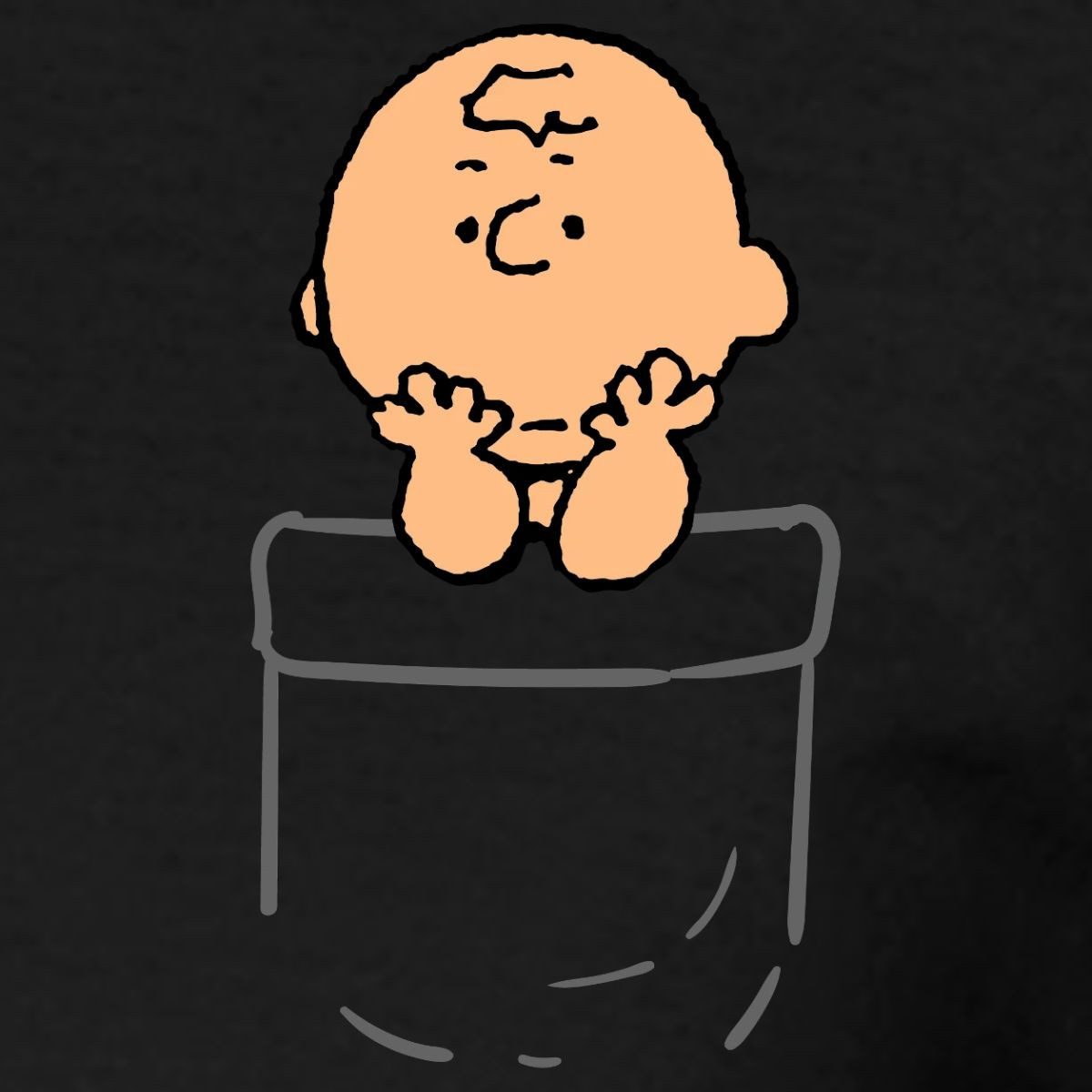 Spreadshirt T-Shirt Peanuts Charlie Brown In A Pocket Taschen-Design Männer T-Shirt (1-tlg)