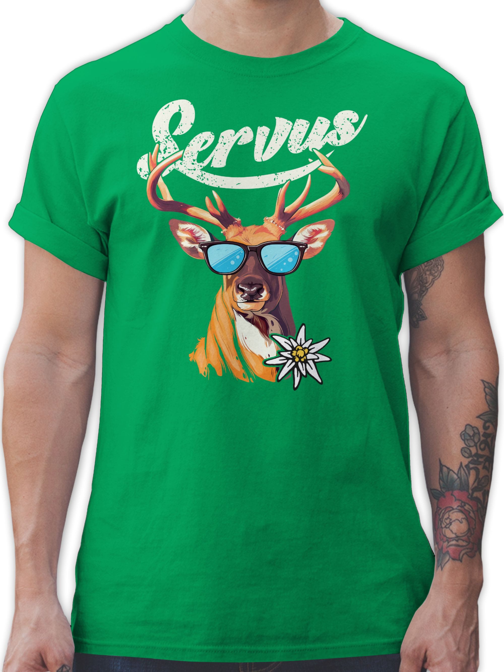Shirtracer T-Shirt Servus Hirsch Mode für günstig online kaufen
