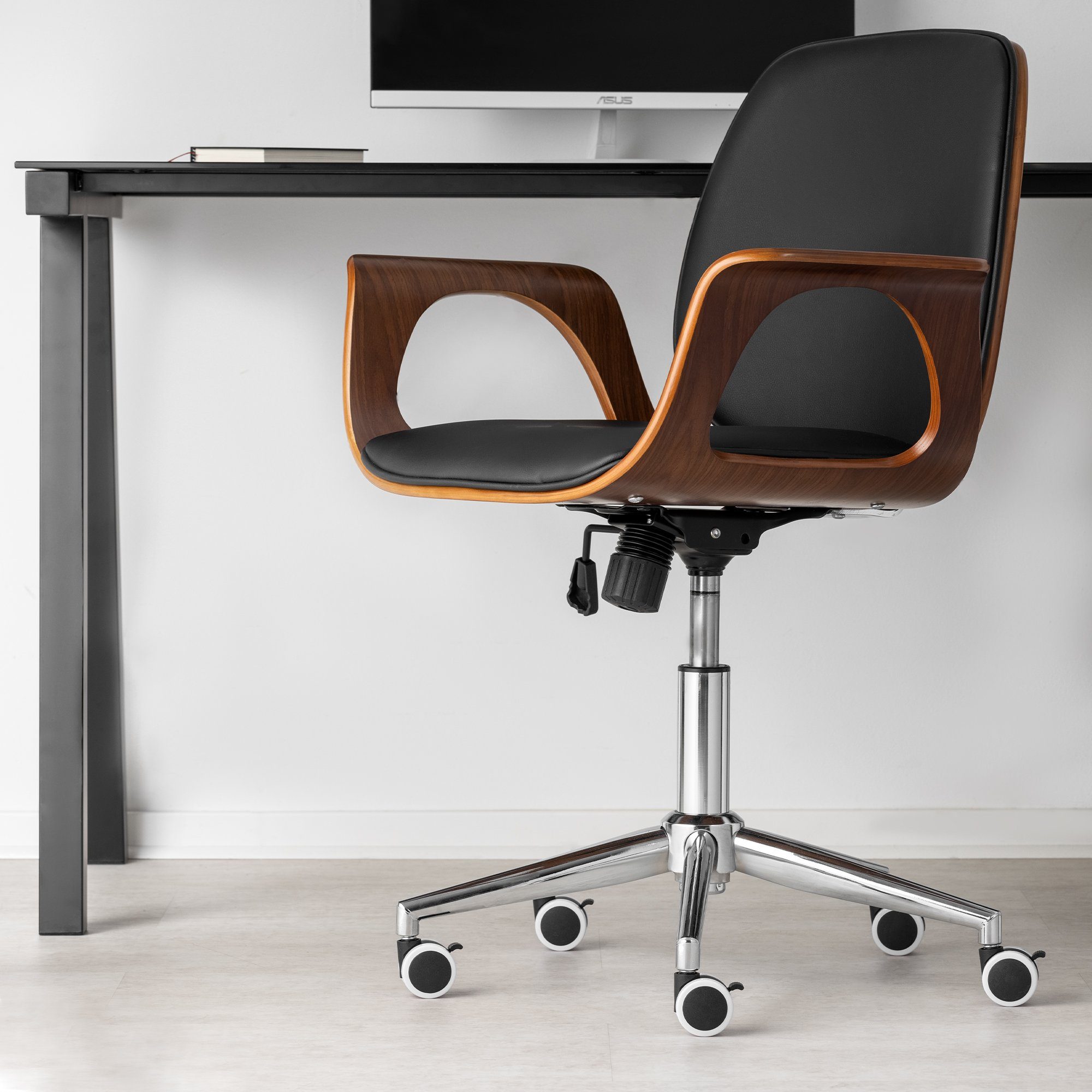 5x mit Bremse Bürostuhlrollen Weiß Stuhlrolle 10/22mm kwmobile Hartboden/Weichboden