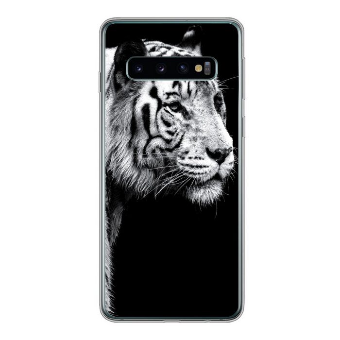 MuchoWow Handyhülle Tiger - Wilde Tiere - Licht Phone Case Handyhülle Samsung Galaxy S10 Silikon Schutzhülle