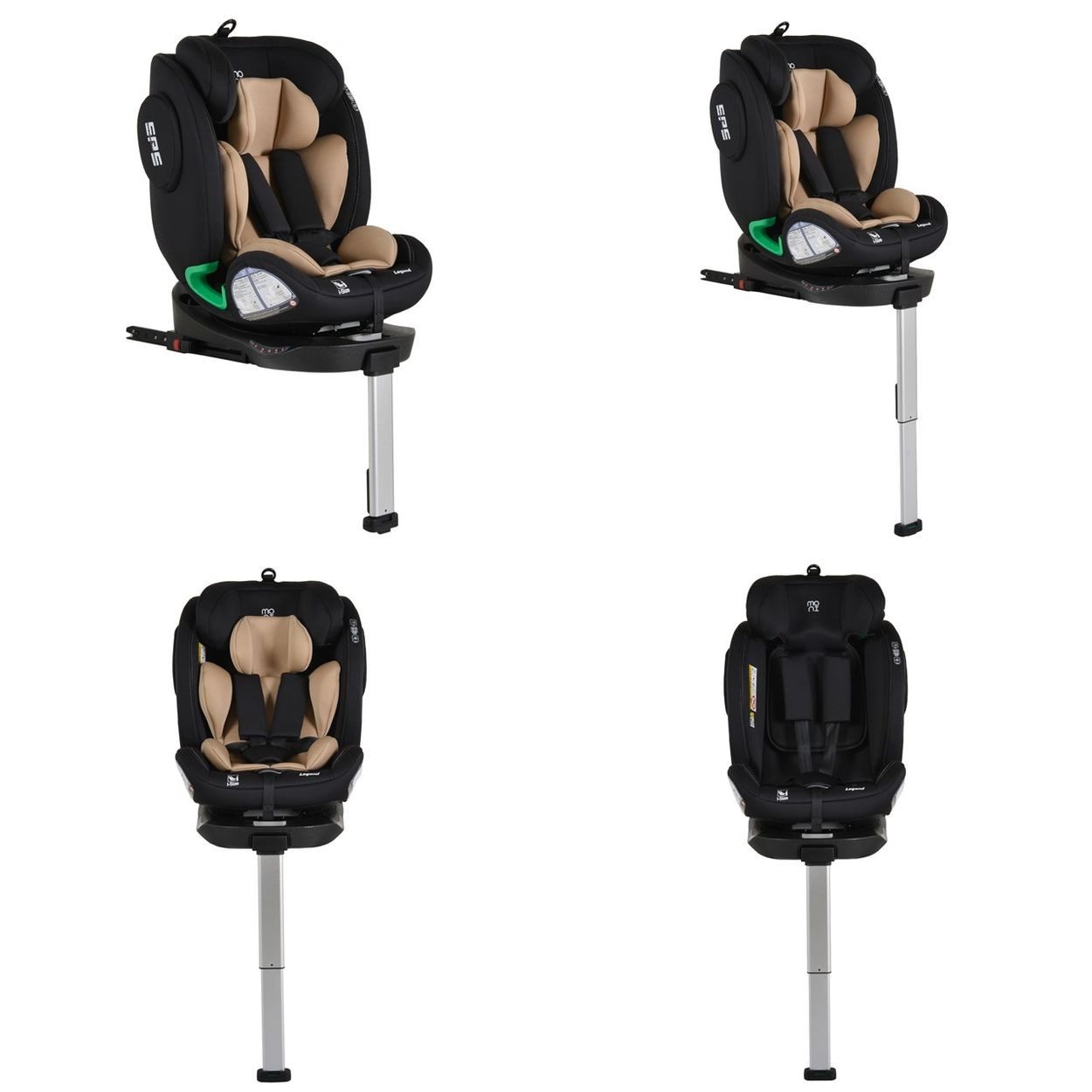 Moni Autokindersitz Kindersitz Legend i-Size, ab: 0, bis: 12, (40-150cm) Isofix 360 Grad-Drehung Stützbein SPS