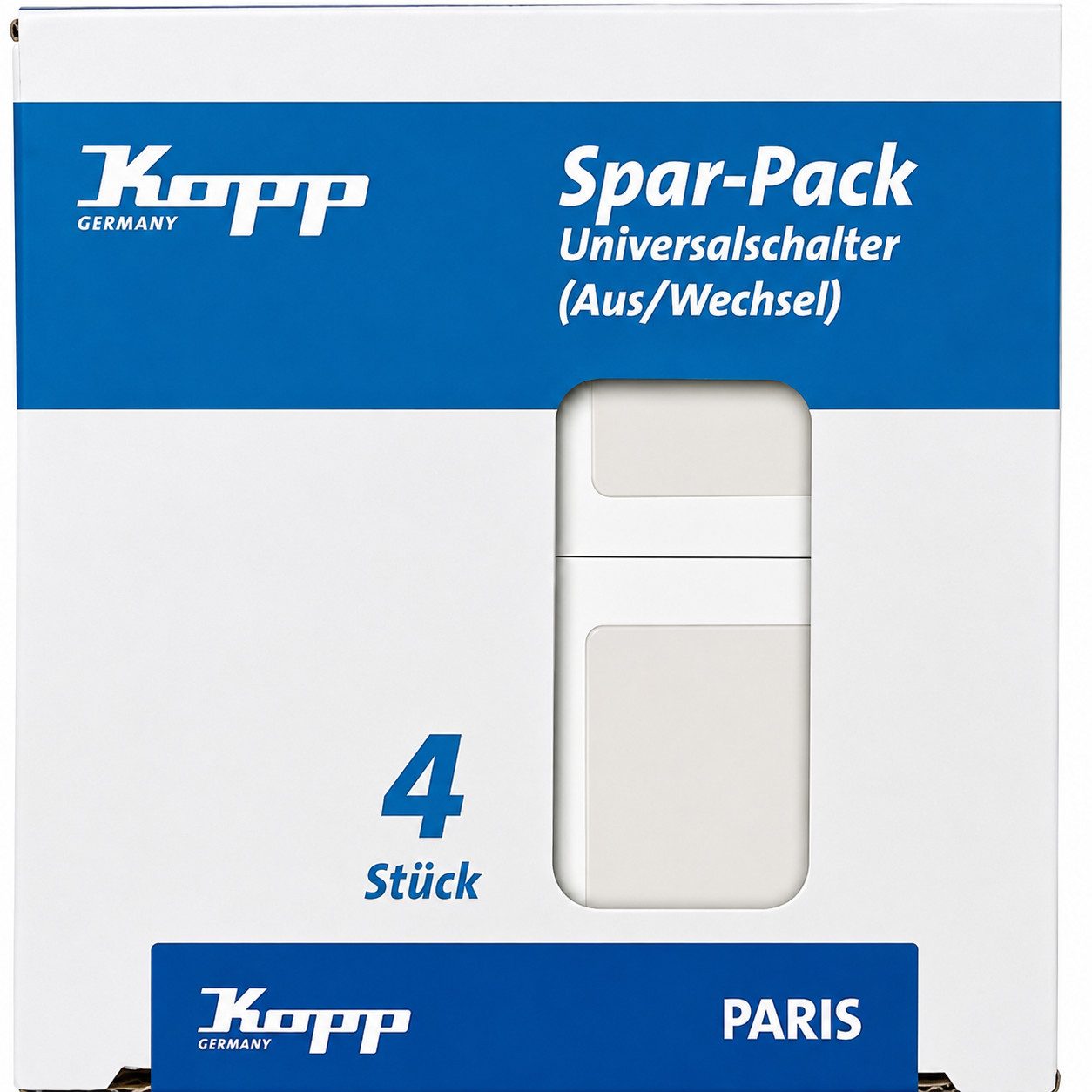 Kopp Schalter Kopp Spar-Pack 4x Universalschalter Lichtschalter, PRAKTISCHES 4ER-SET: Kopp Spar-Pack mit 4 Universalschaltern – ideal