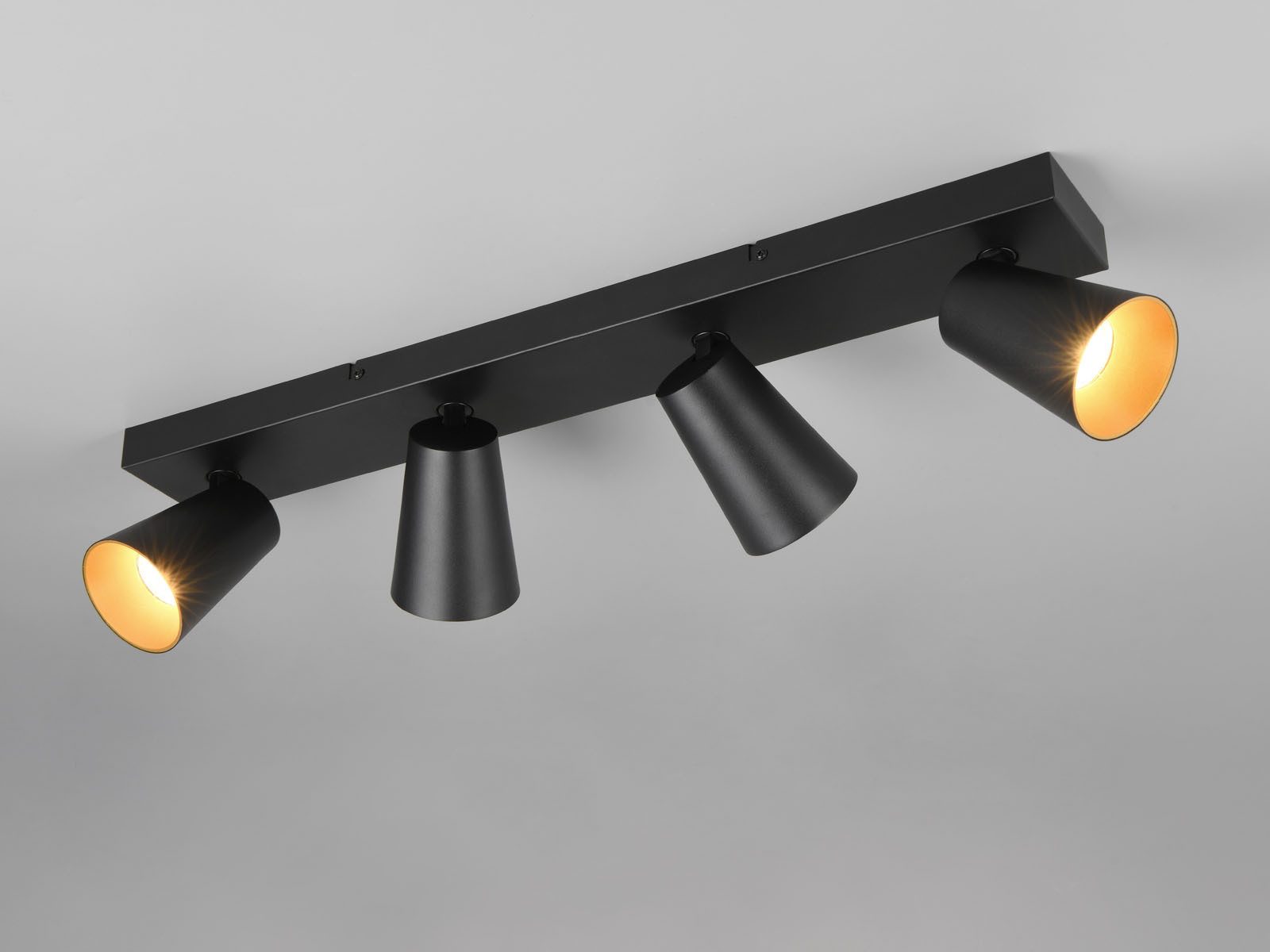 TRIO Leuchten LED Deckenleuchte, Dimmfunktion, LED wechselbar, Warmweiß, Deckenstrahler & Wand-Strahler innen mit 4 Spots, 64cm lang