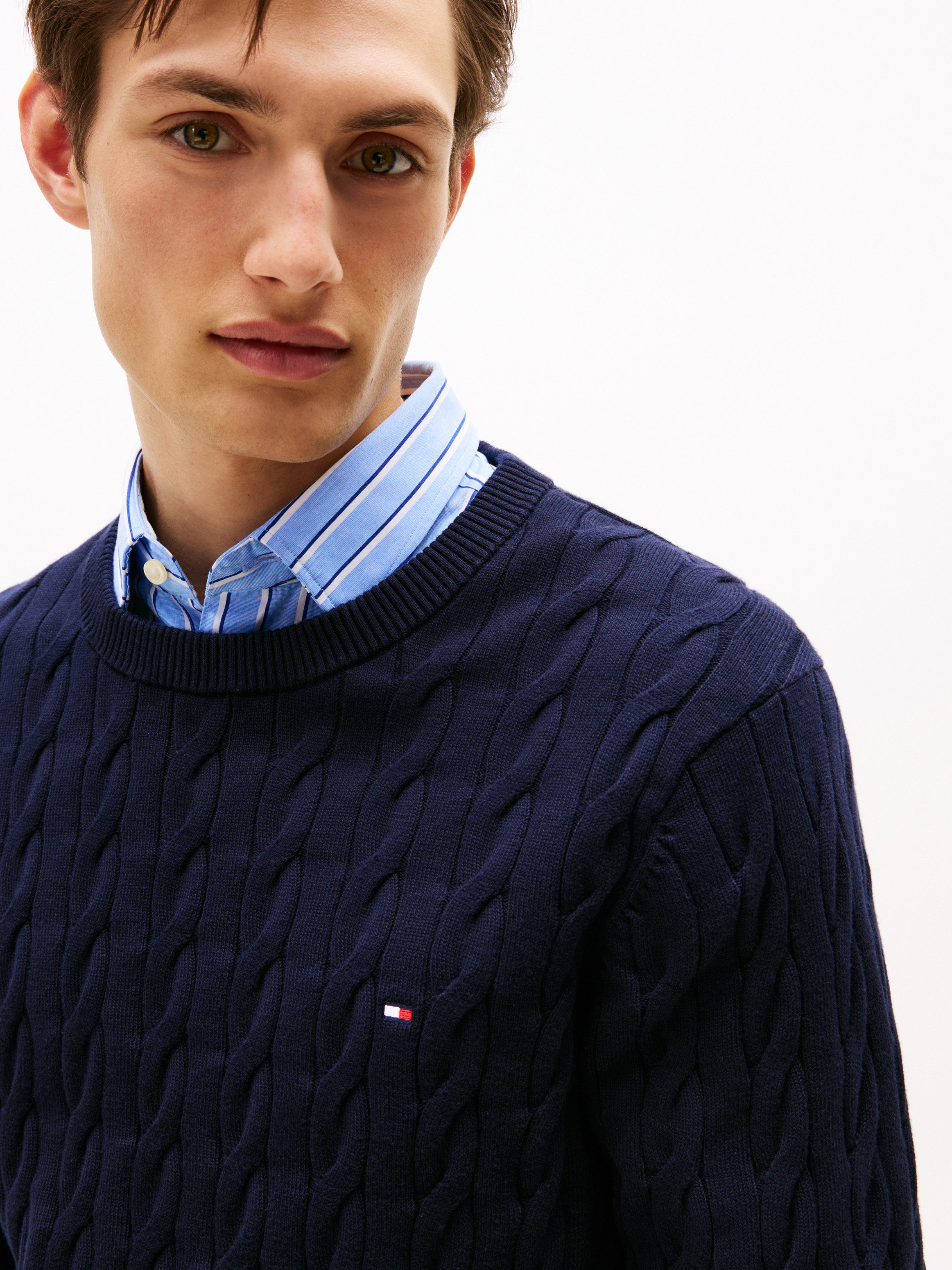 Tommy Hilfiger Strickpullover CLASSIC CABLE CREW NECK mit Strukturstrick un günstig online kaufen