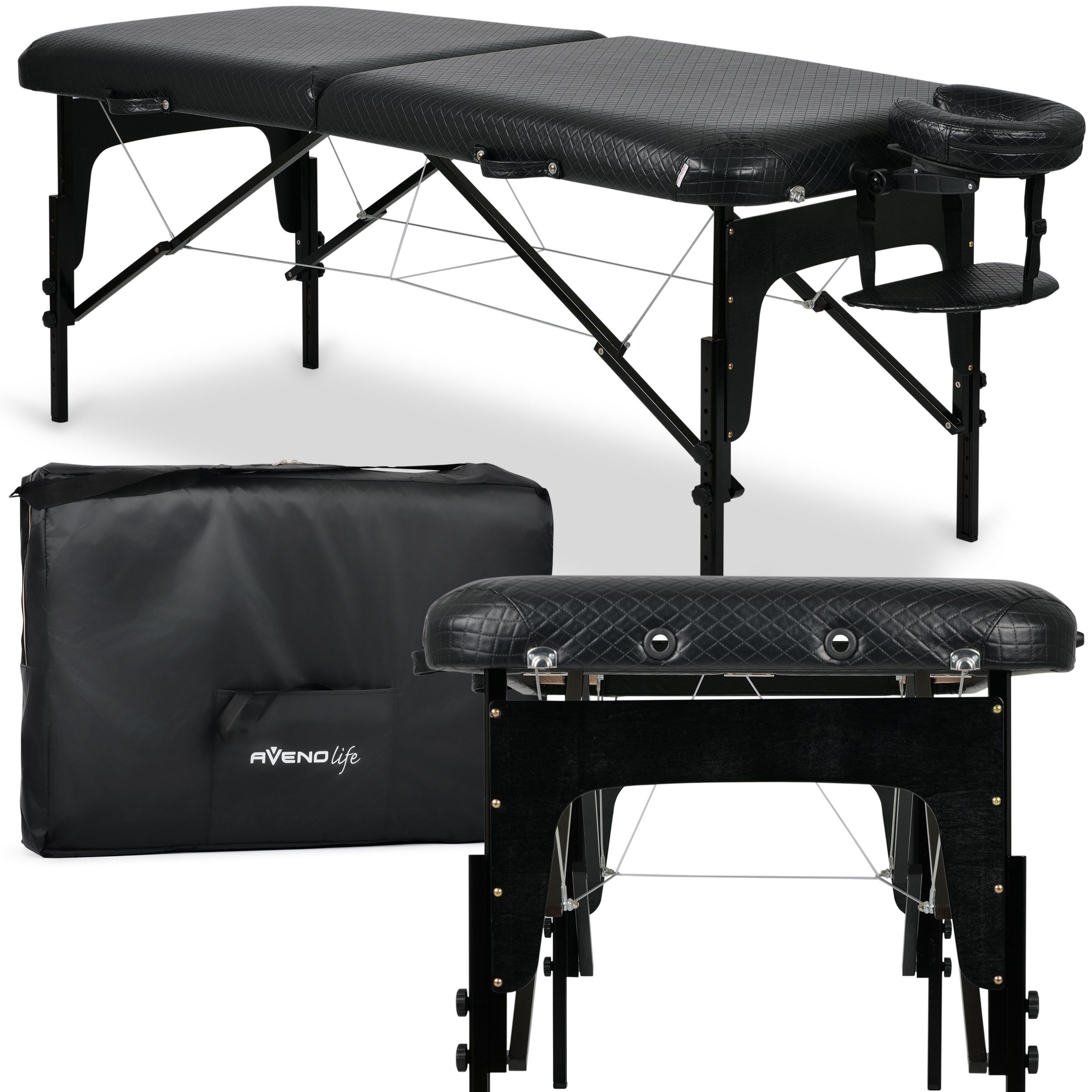 Habys Massageliege Estetic Black 2 Zonen Kosmetikliege Massageliege Holz Klappbar (1-St)