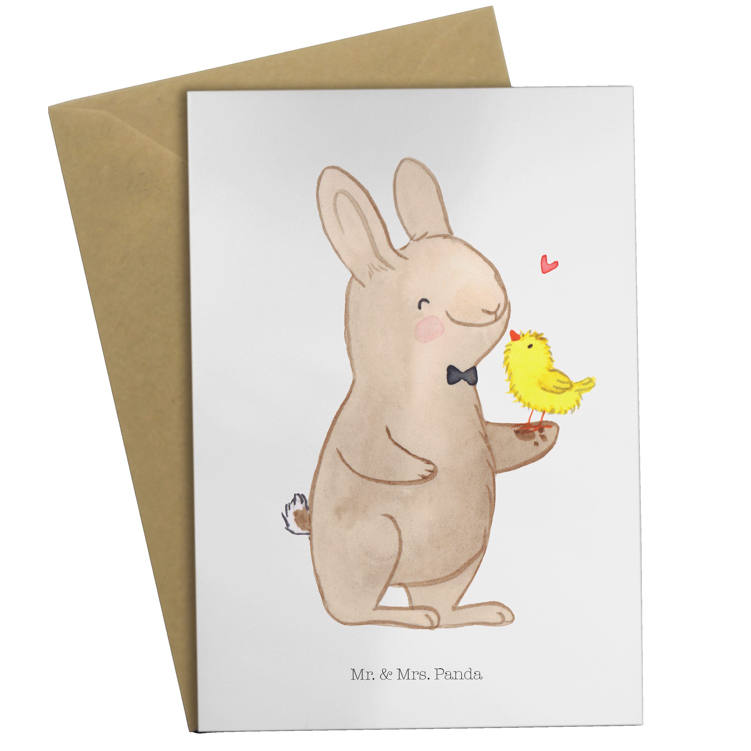 & Glückwunschkarte, Küken mit Mr. Einladungskarte - Mrs. Panda Grußkarte Hase Weiß Geschenk, -