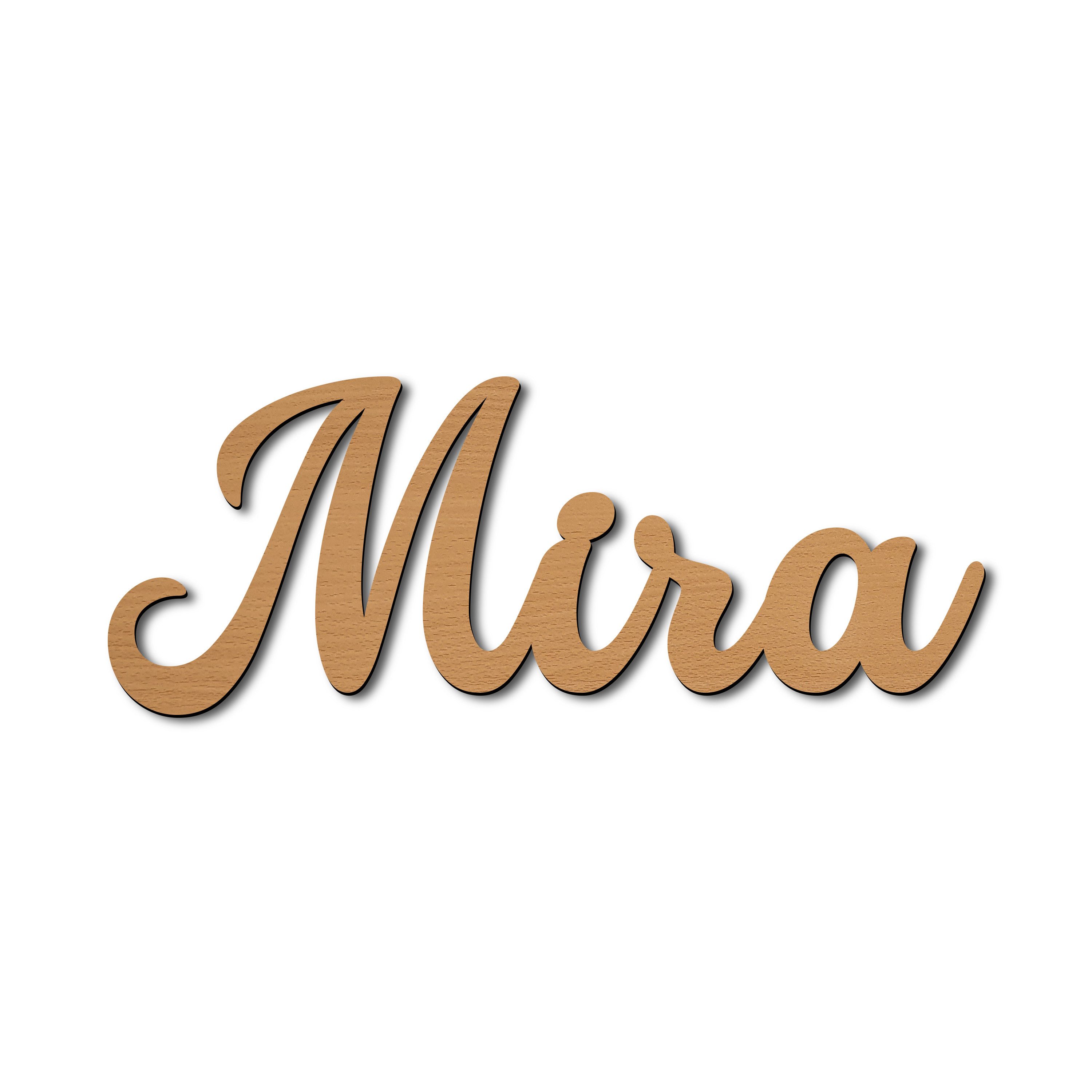 Namofactur LED Dekolicht Name Mira Deko Licht Kinder & Erwachsene Wandlampe I MDF Holz, LED fest integriert, Warmweiß