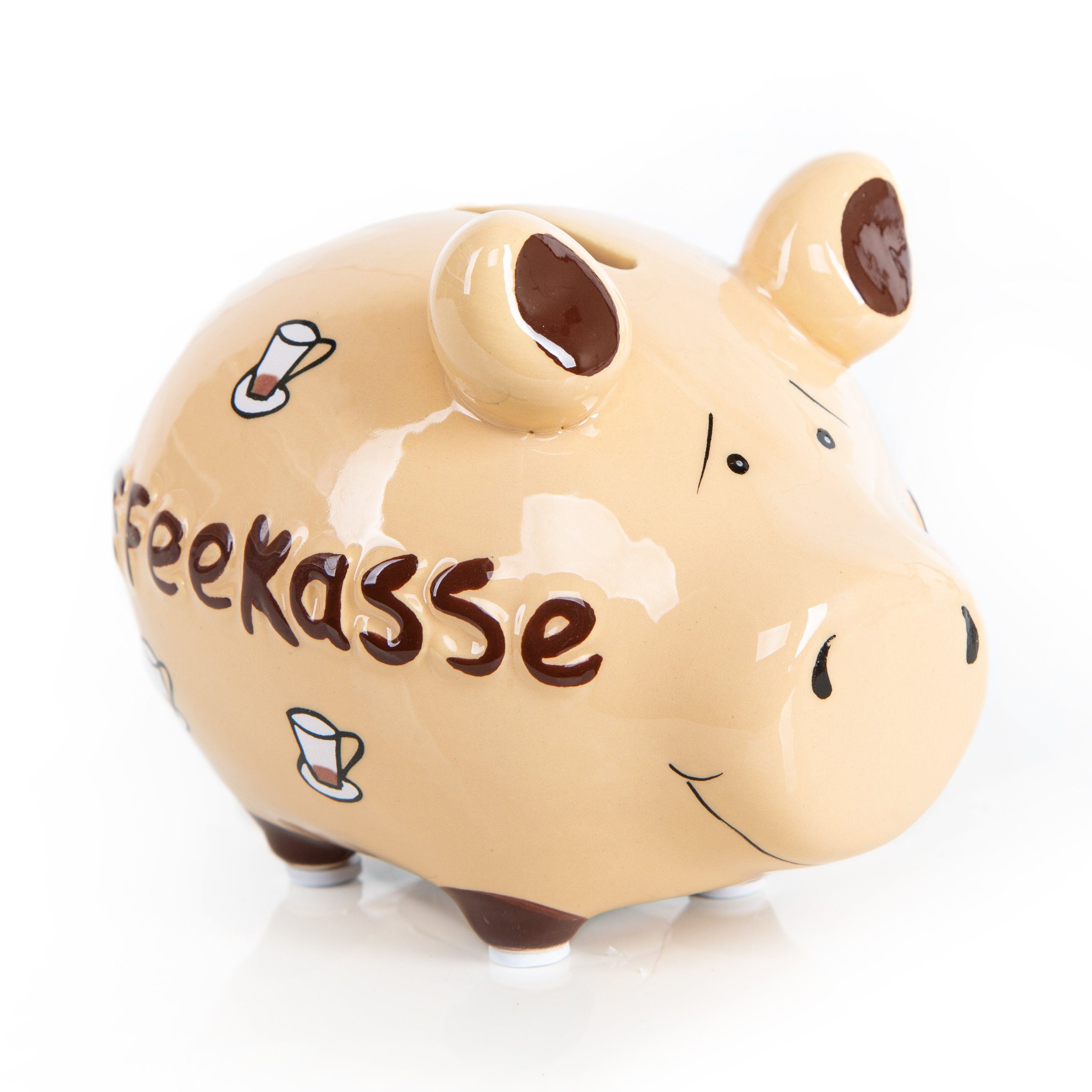 LogbuchVerlag Spardose Sparschwein Kaffeekasse Spardose beige 12,5 cm