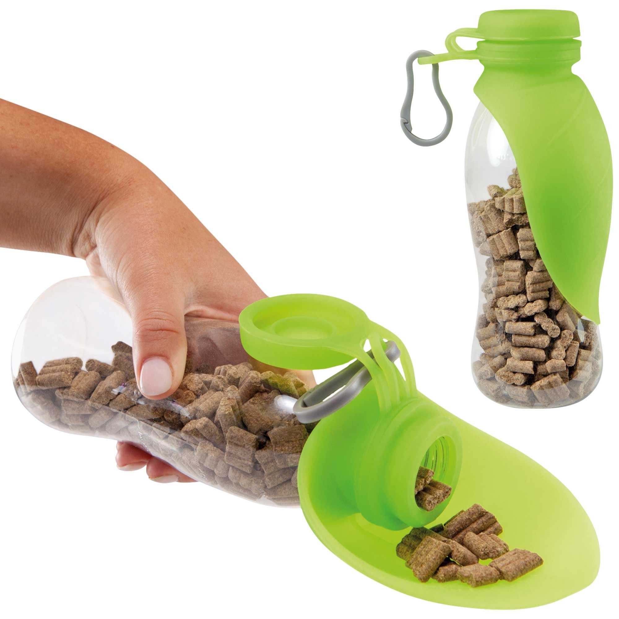 Reisenapf Hunde Futterflasche mit Silikon Napfblatt