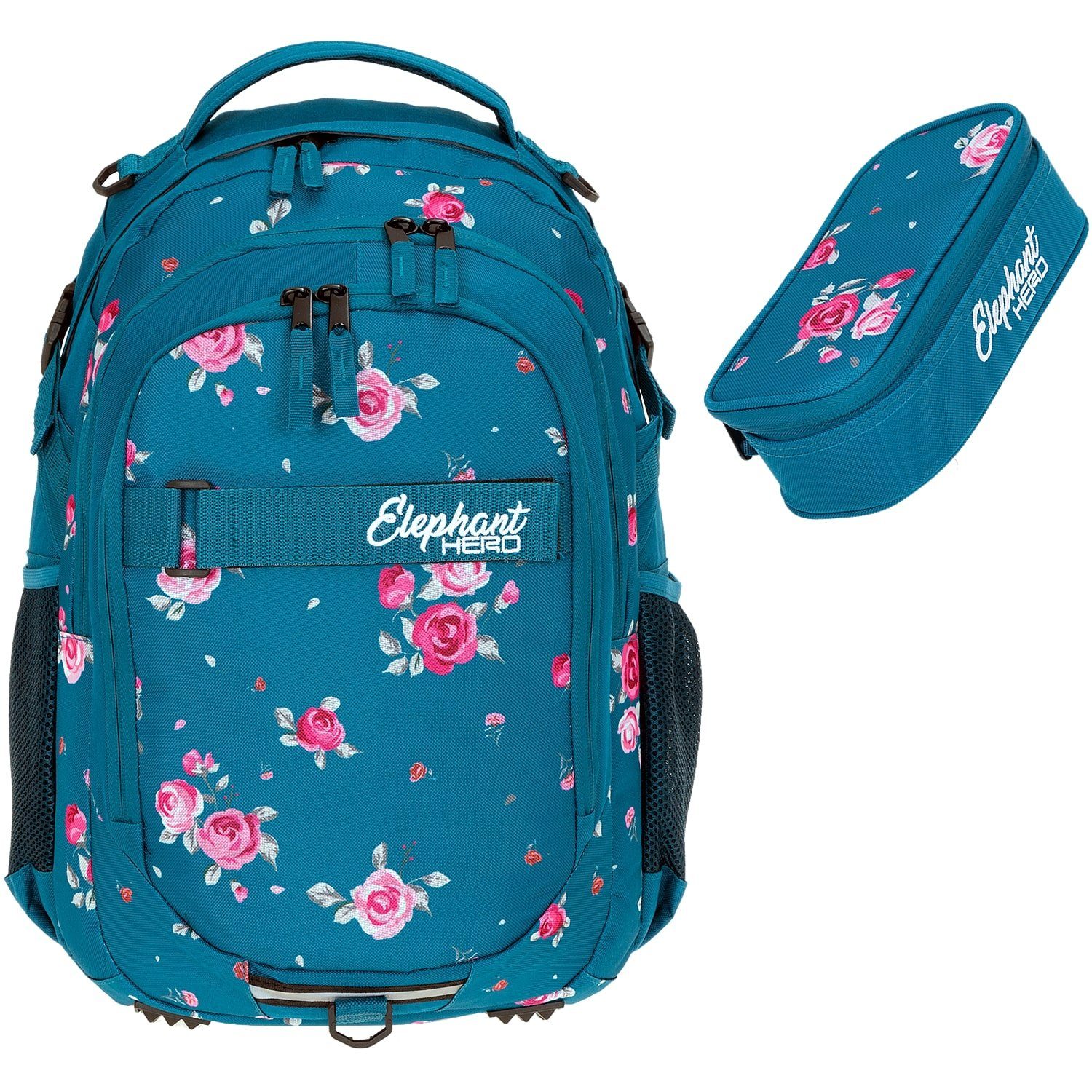 ELEPHANT Schulrucksack Hero Signature Schultasche (2 Teile Set), Rucksack + Mäppchen Box