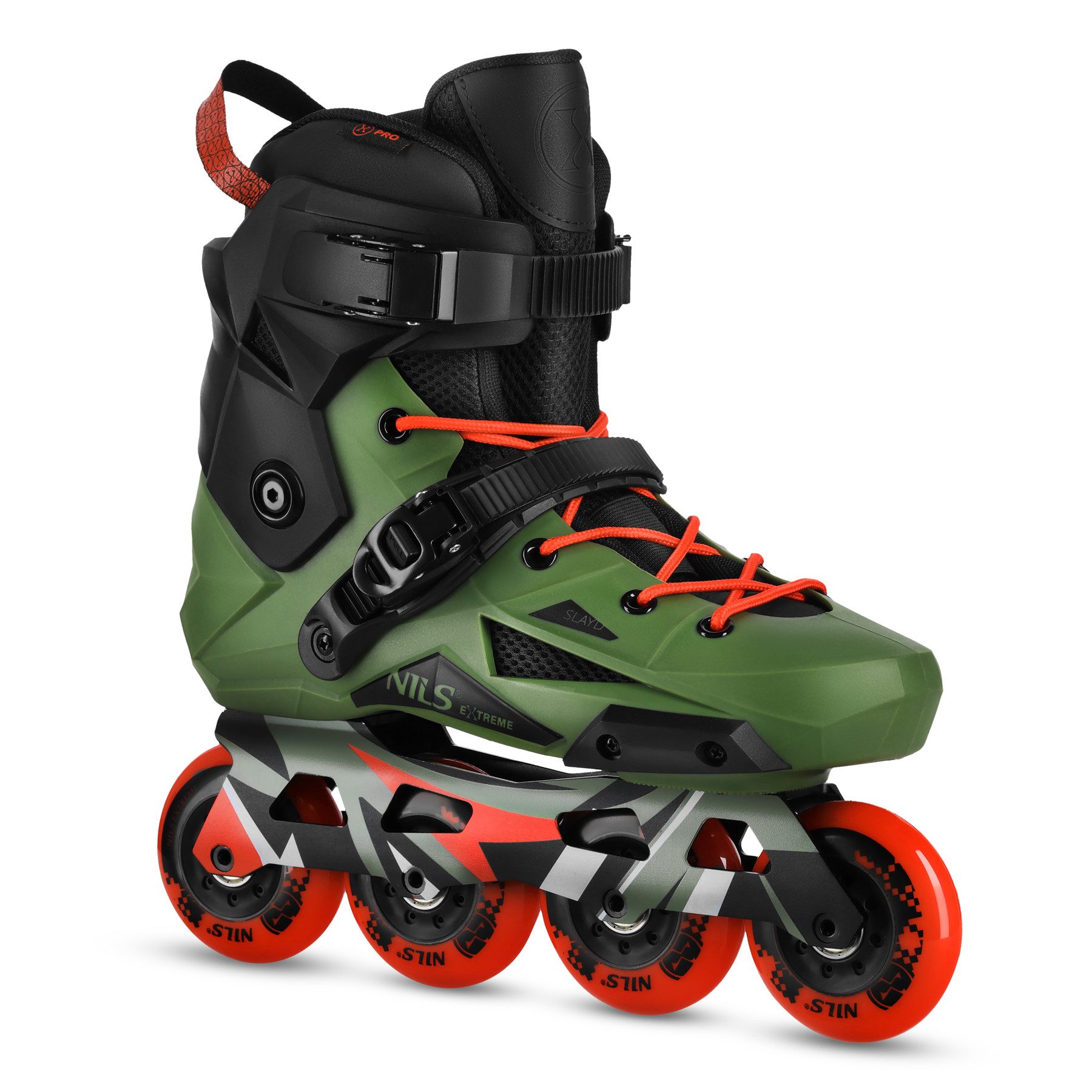 NILS EXTREME Inlineskates Inliner Slalomskates Sportskates, (Spar-Set, 2-St., 44), Slalom, CNC-Alu-Schiene, ABEC-9 Carbon, PU 85A