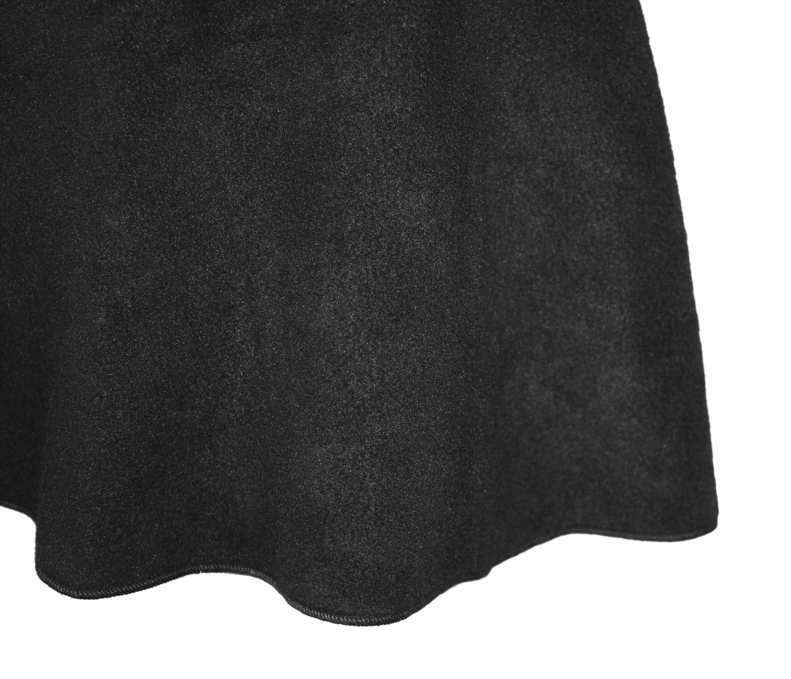 elastischer Bund dunkle Bund A-Linien-Rock Fleece Schwarz design 57cm Schwarz