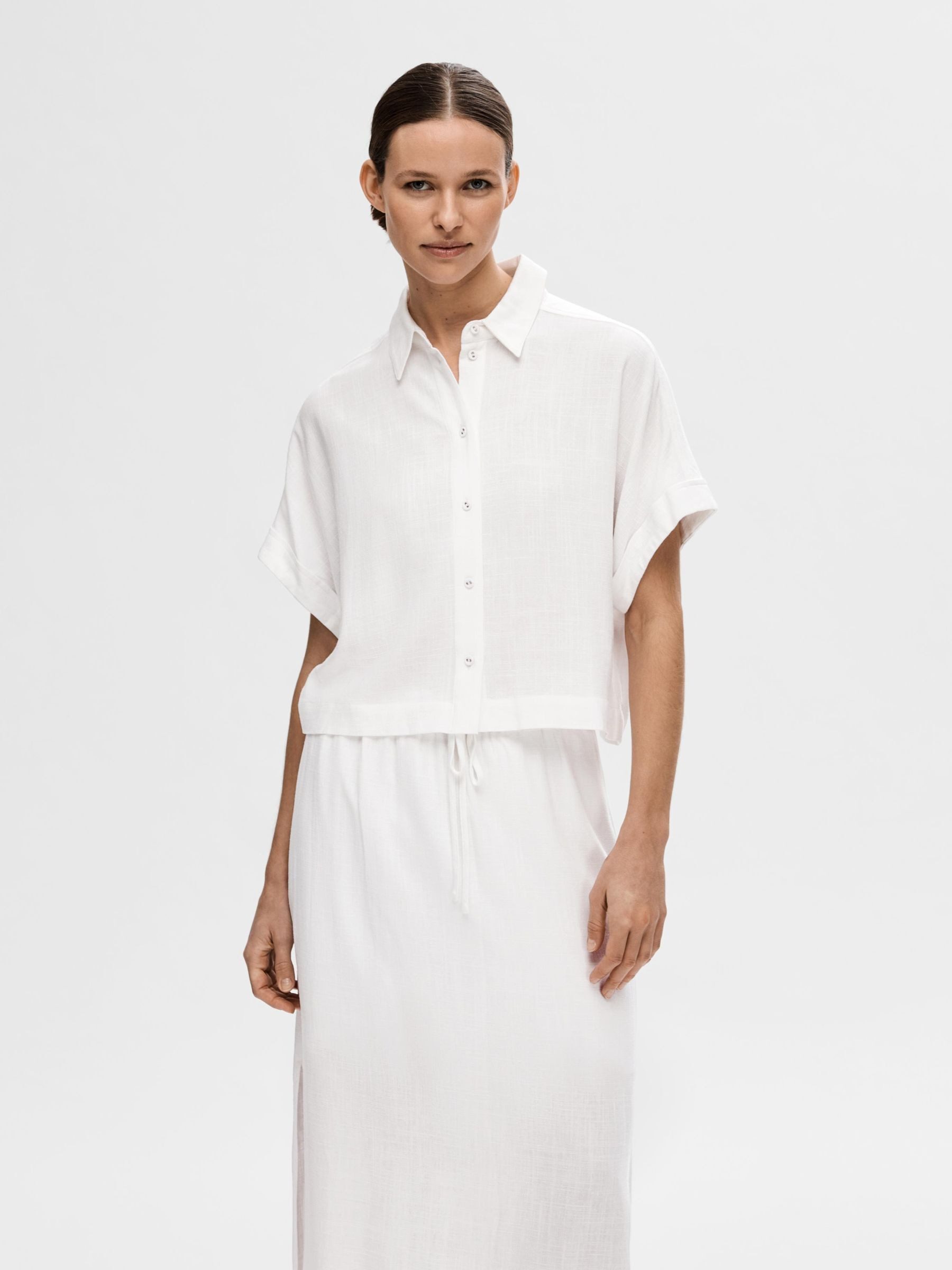 SELECTED FEMME Blusenshirt elegant Knopfleiste Hemdkragen günstig online kaufen