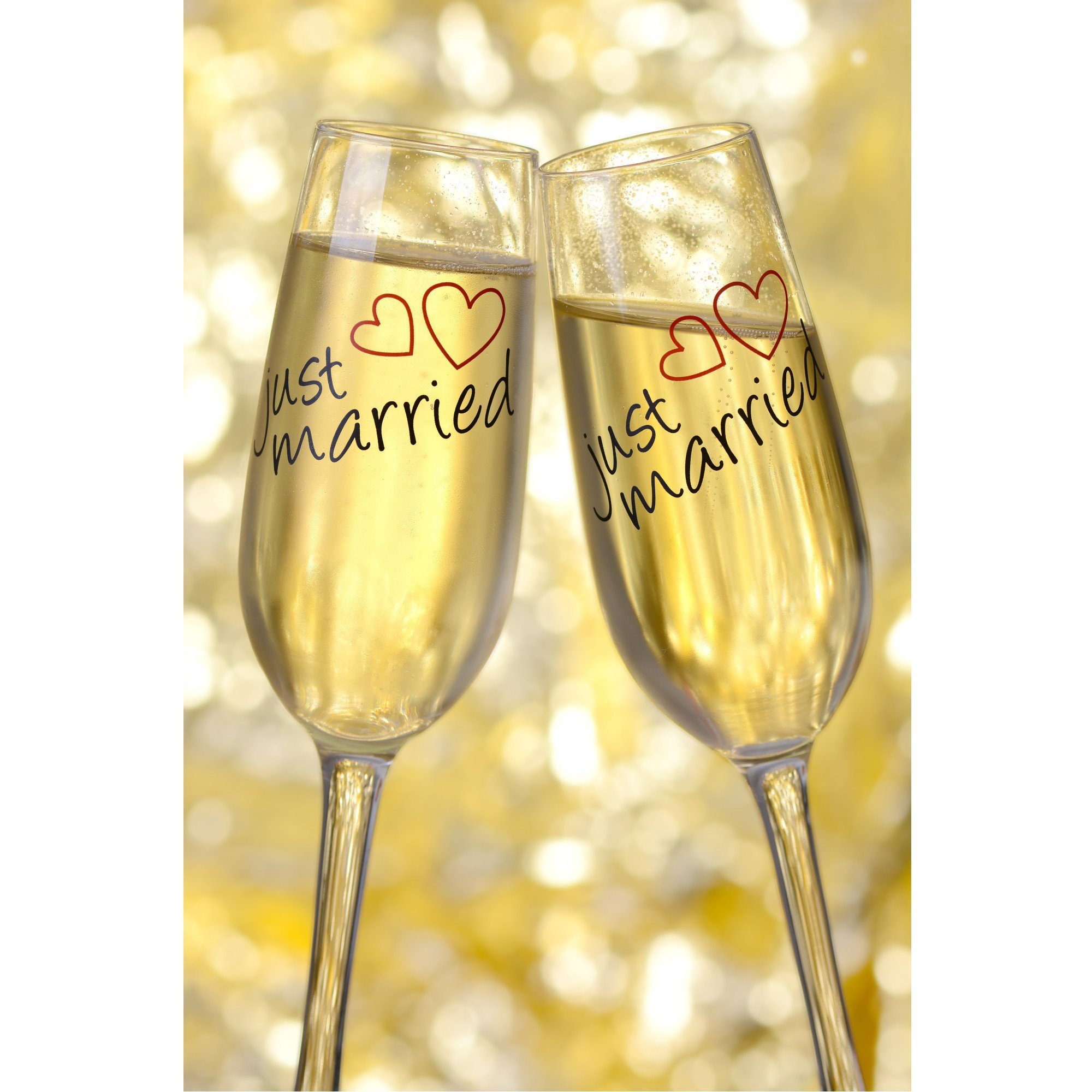 GRÄWE Glas GRÄWE 2er Set Sektglas "Just Married" 210 ml, Glas