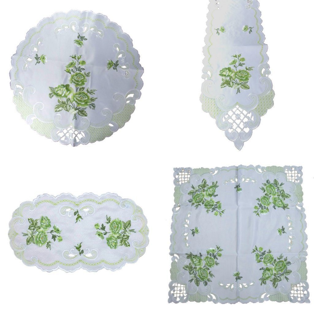 Westernlifestyle Tischdecke Zart grüne Rosen Tischläufer Tischdecke Mitteld günstig online kaufen