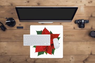 MuchoWow Gaming Mauspad Weihnachtsstern - Weihnachtsblume (1-St), Mousepad mit Rutschfester Unterseite, Gaming, 40x40 cm, XXL, Großes