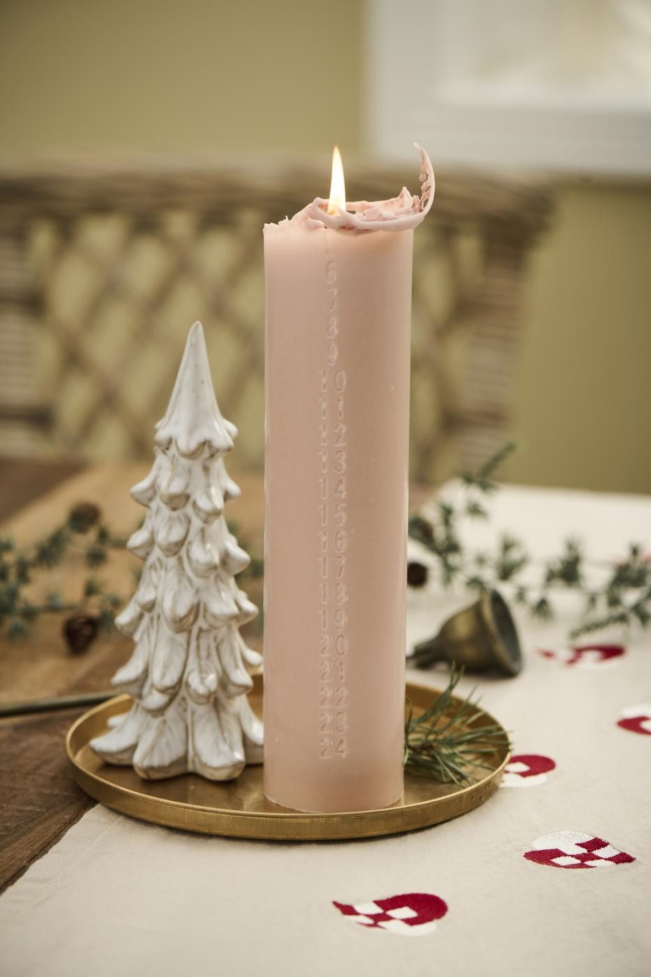 Ib Laursen Adventskerze Adventskerze Weihnachtskerze geprägte Zahlen Ash Gr günstig online kaufen