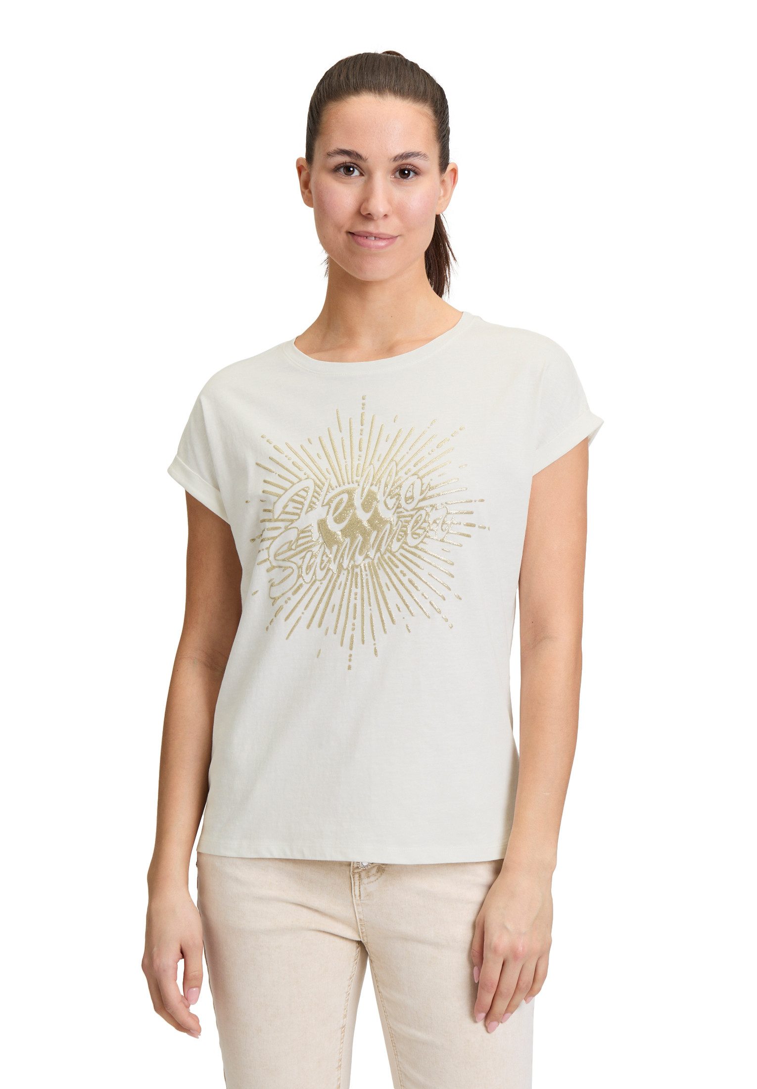 Cartoon Kurzarmshirt Cartoon Printshirt mit Ärmelaufschlag günstig online kaufen
