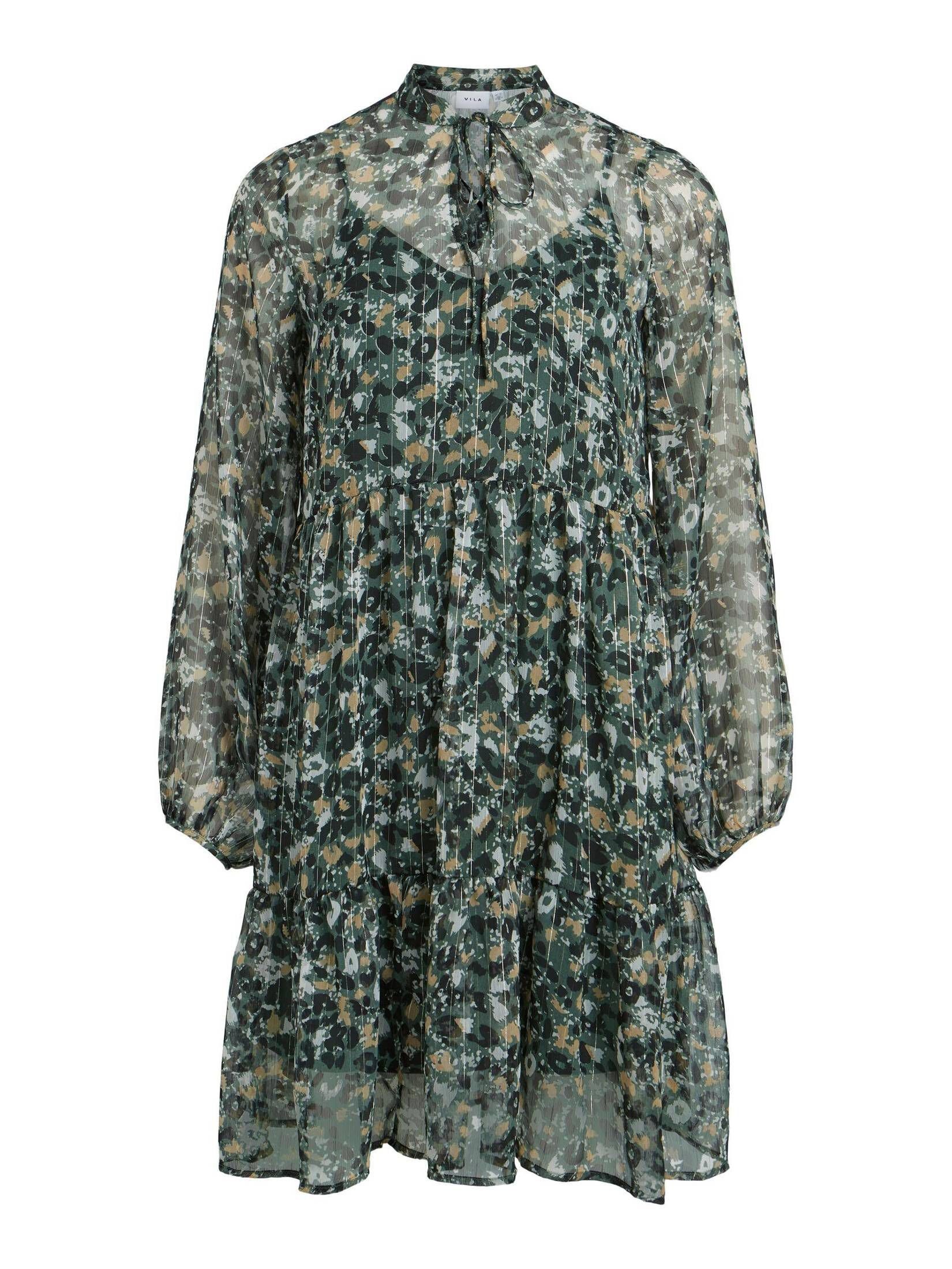 (1-tlg) Blusenkleid DRESS Minikleid Damen Vila ALA SHORT VIFALIA L/S