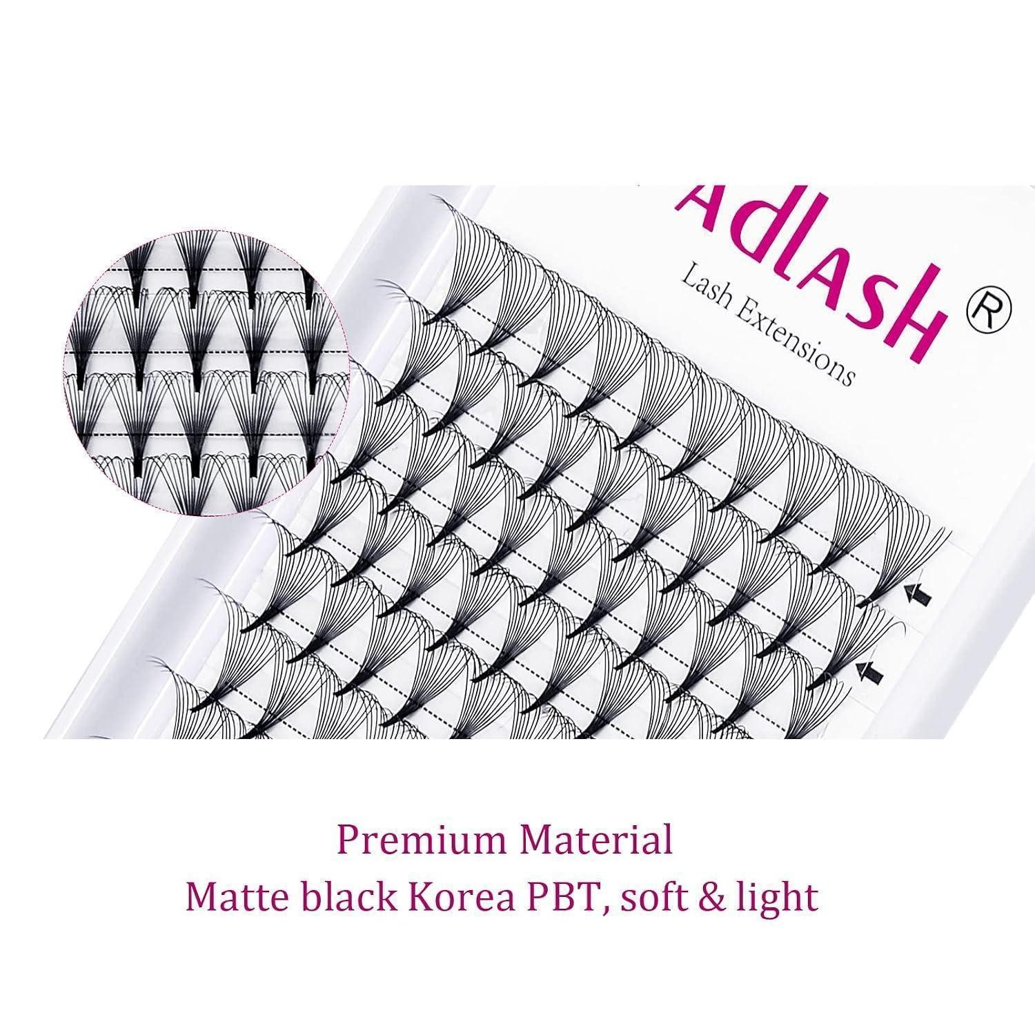 LuxusKollektion Einzelwimpern Wimpernverlängerung 12D 0.07mm D-Curl 13mm Schwarz