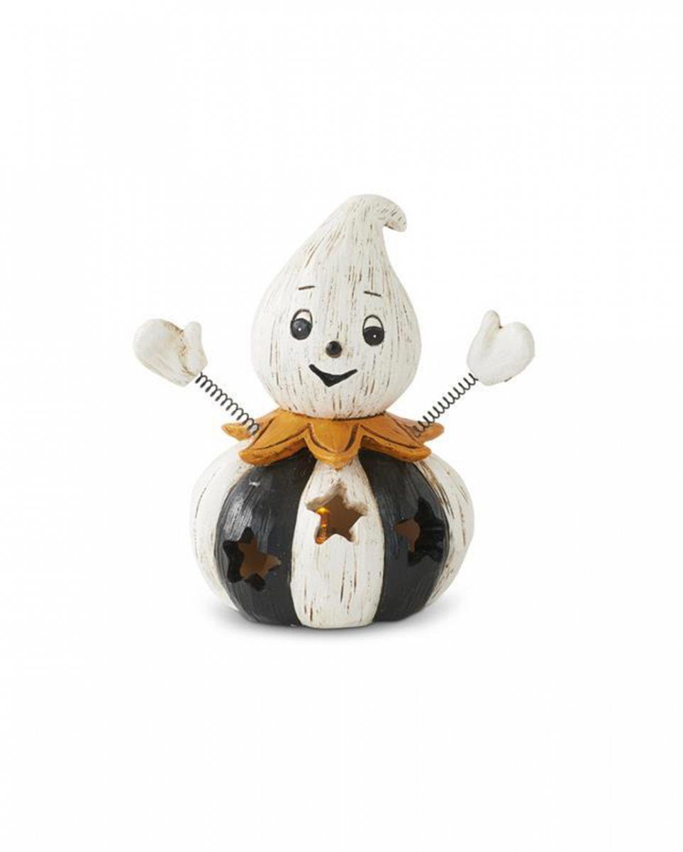 Horror-Shop Dekoobjekt Vintage Kürbis Gespenst LED Figur 10cm