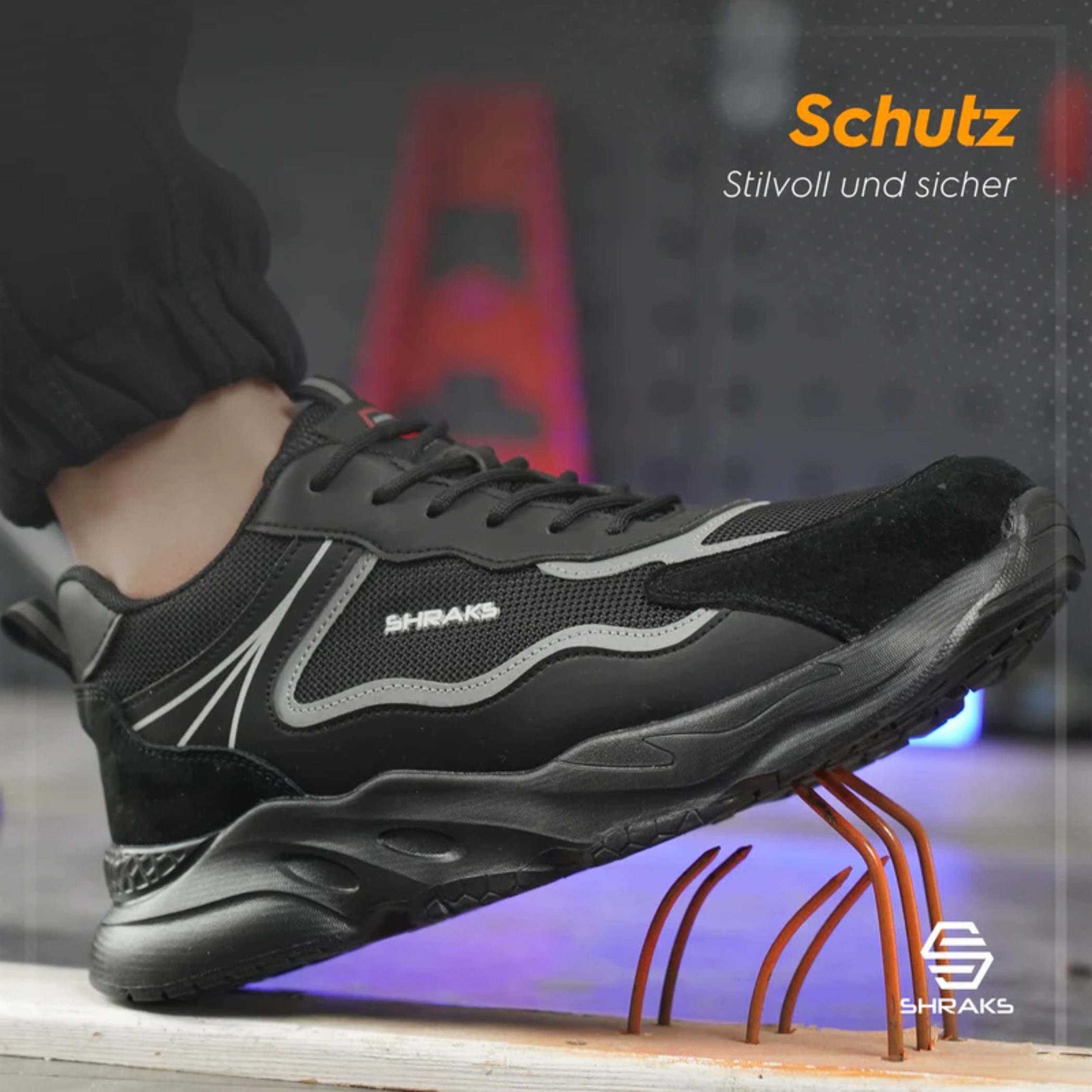 Shraks Moda Sicherheitsschuhe Bequem, Stahlkappe, Rutschfest,ISO20345 Arbeitsschuh