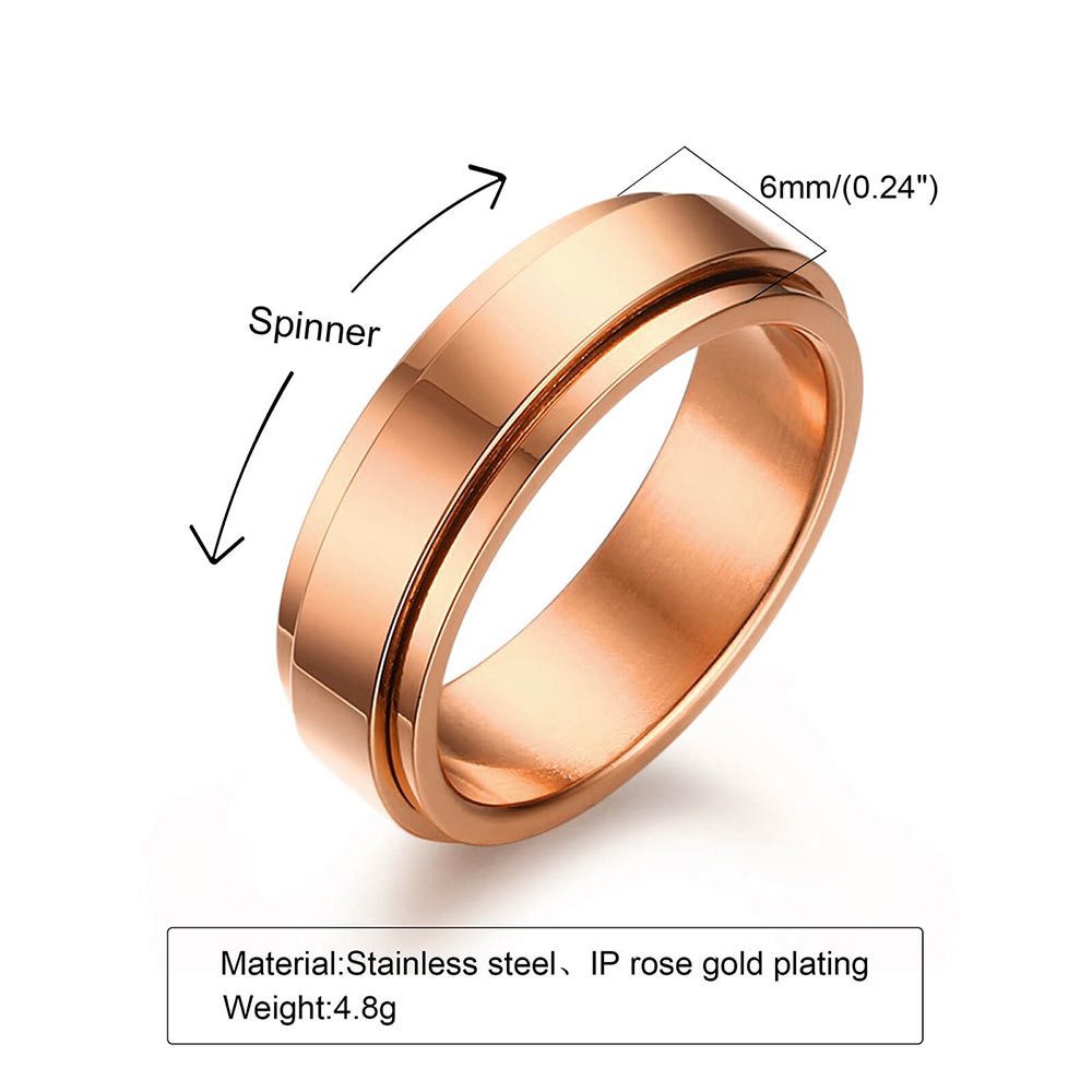 Order & Smile Schmuck Fingerring Drehring rosegold: Spinning Ring aus Edels günstig online kaufen