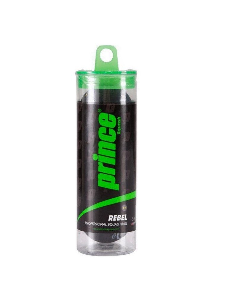 Prince Squashball Rebel (2 gelbe Punkte, sehr langsam) schwarz - 3er Bälle