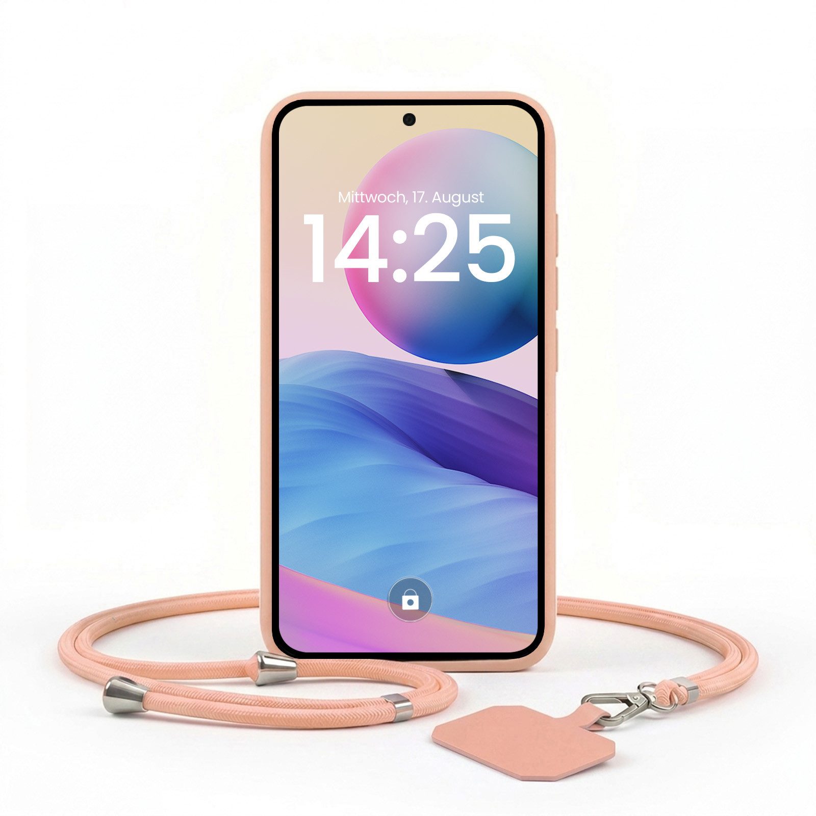 Handyhülle SoftGrip Cover Hülle mit Trageband für Xiaomi Redmi Note 10 5G 6.5 Zoll, 6.5, Handy Case Kameraschutz mit Handykette Handyband Umhängeband Lanyard