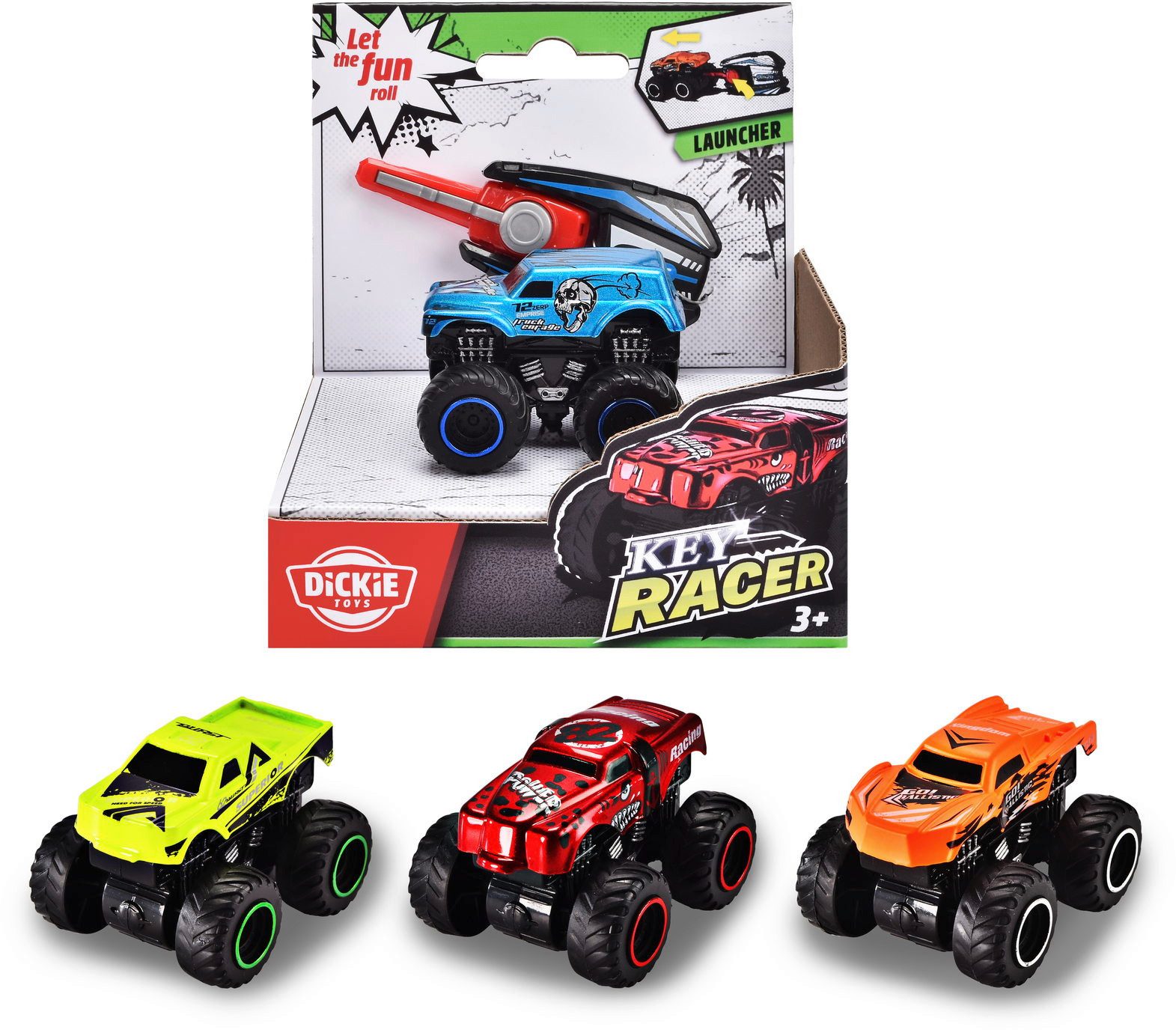 Dickie Toys Spielzeug-Auto Spielfahrzeug Go Action Asphalt Key Racer zufällige Auswahl 203761001