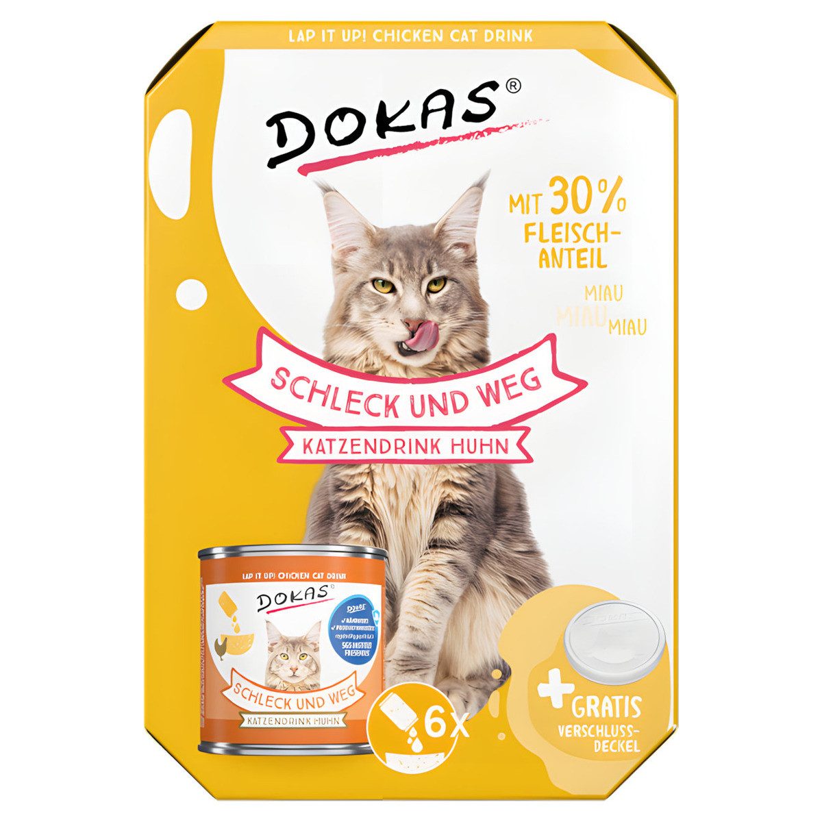 Dokas Schleck und weg Katzendrink Huhn 6 x 100 g, für: Katze